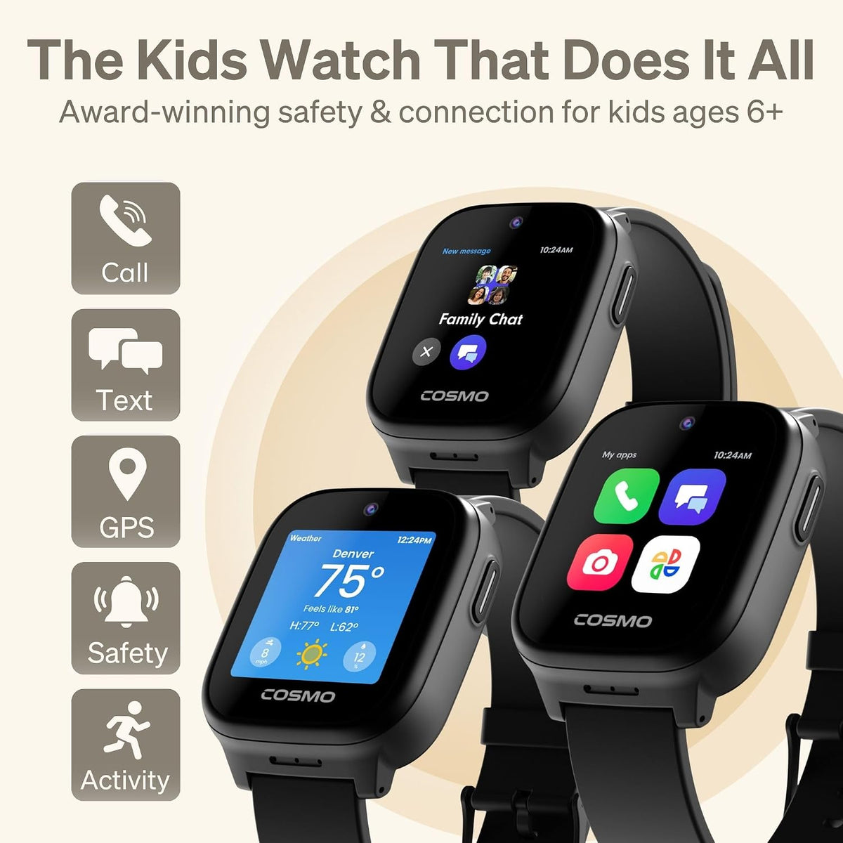 JrTrack 5 Kids Smart Watch de Cosmo | El mejor reloj de teléfono se...