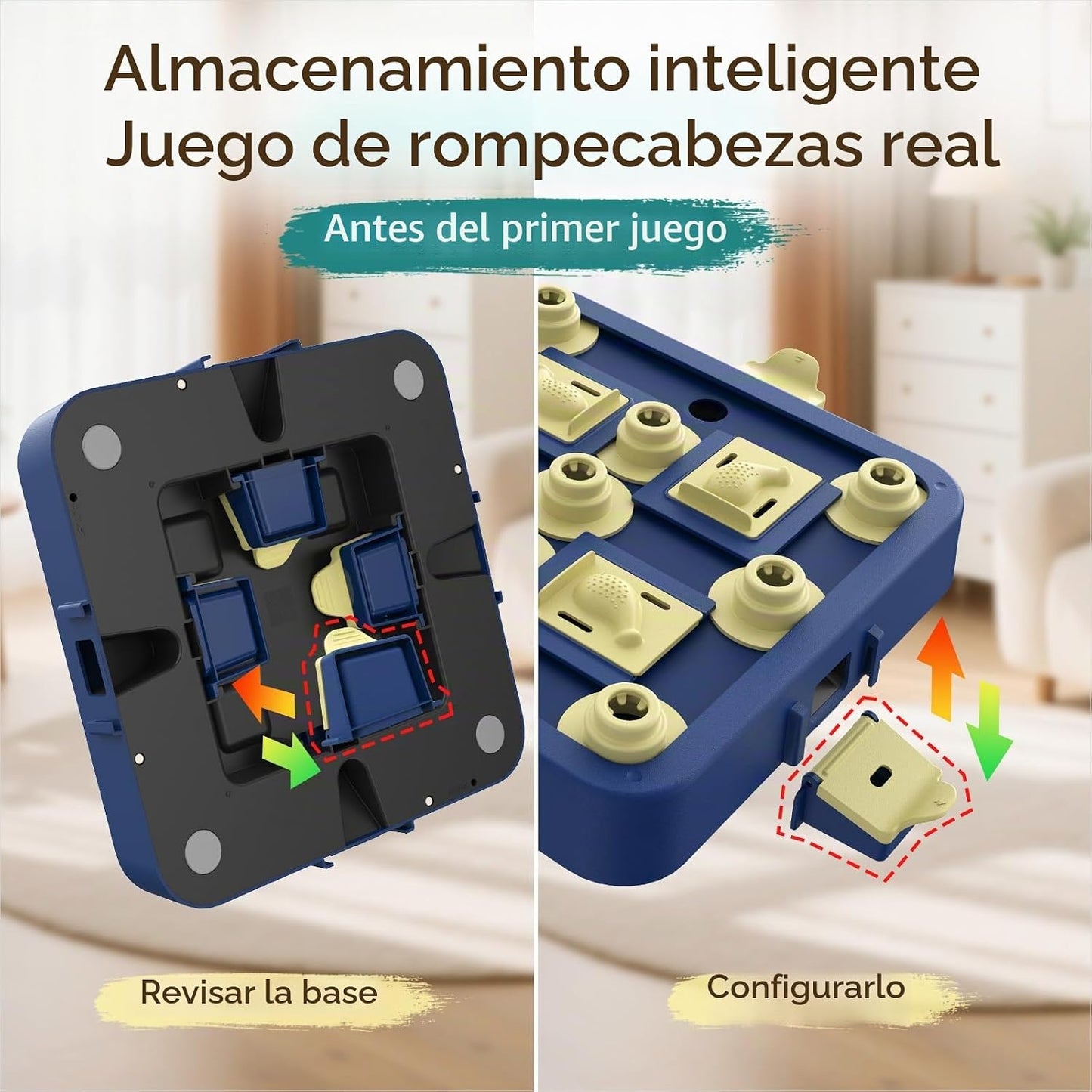 KADTC - Rompecabezas de ajedrez para perros, 3 niveles, estimulació...