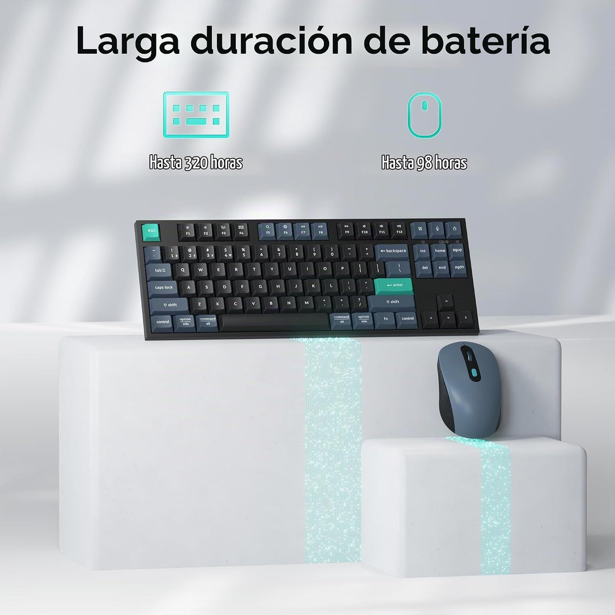 Keychron Combo de teclado inalámbrico B33 y mouse BM25, 2.4 GHz\/Bl...