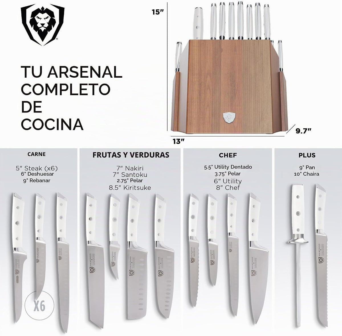 DALSTRONG Juego de cuchillos - Juego de cuchillos colosales de 18 p...