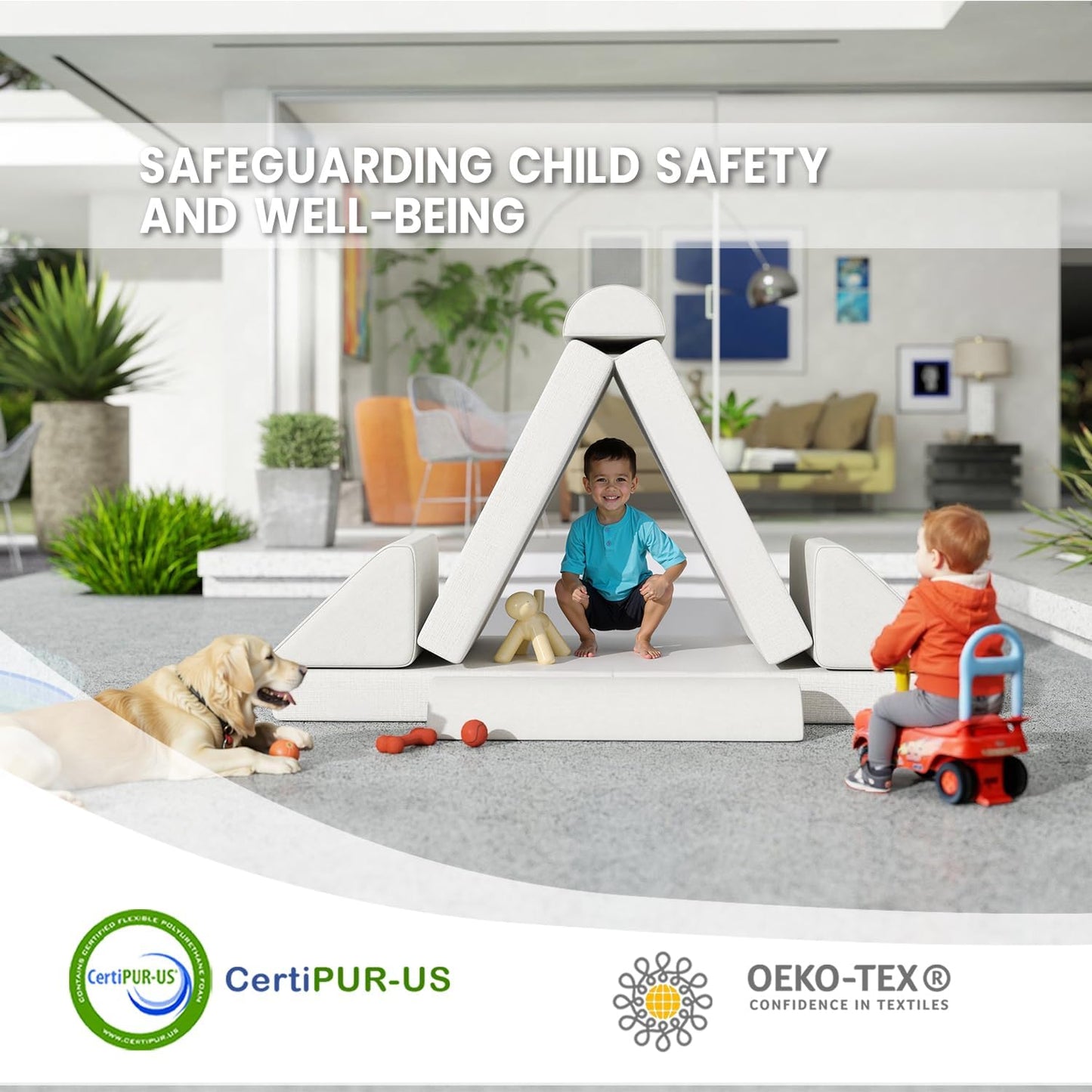 Jela Sofá para Niños, Sofá Modular para Niños Resistente al Agua pa...