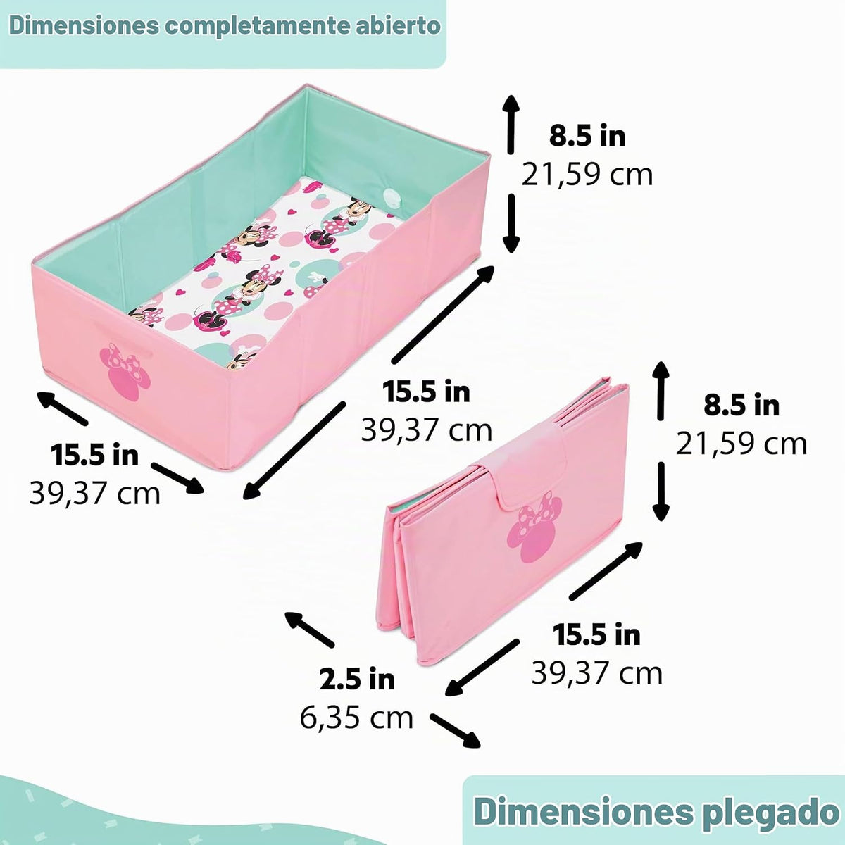 Disney Baby Minnie Mouse Tuckaway - Bañera plegable para niños, con...