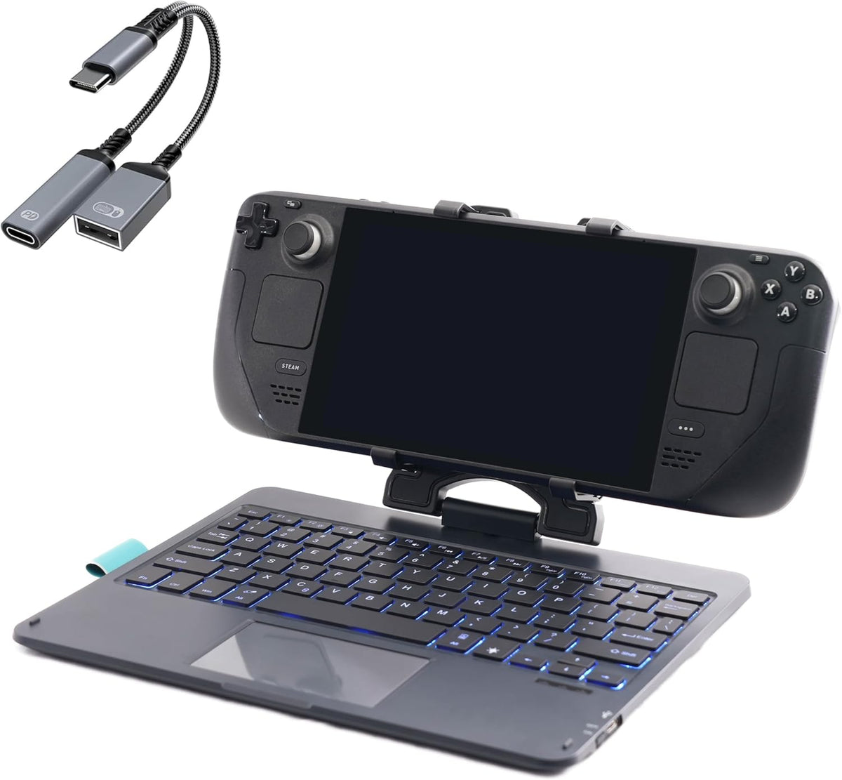 Invensic DeckTop con divisor \u2013 Teclado Steam Deck y mouse Blue...