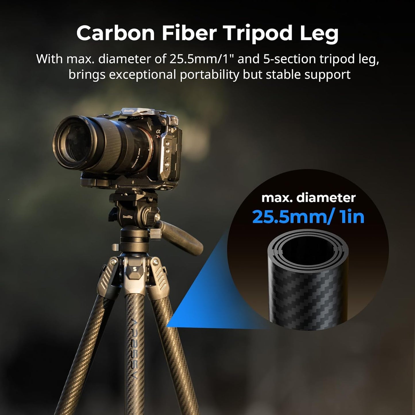 SmallRig Trípode de viaje portátil de 63 pulgadas para iPhone y cám...