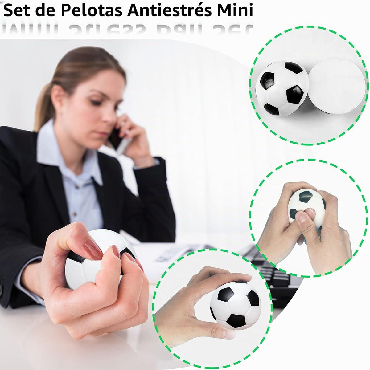 Bolas antiestrés de fútbol mini 96 piezas de 5 cm de espuma deporti...