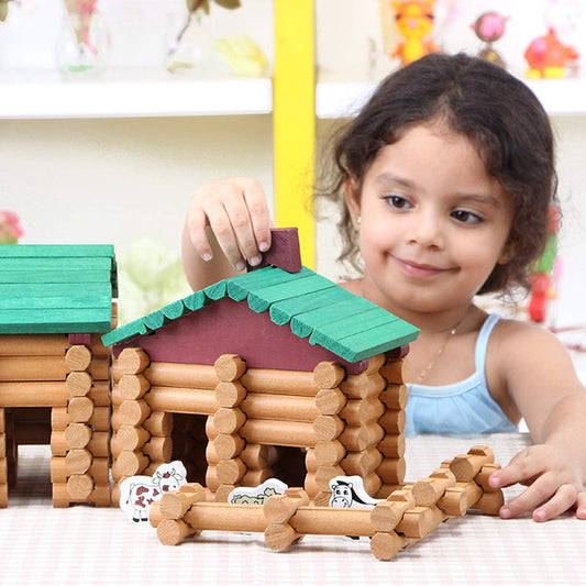 Wondertoys Juego de troncos de madera de 170 piezas a partir de 3 a...