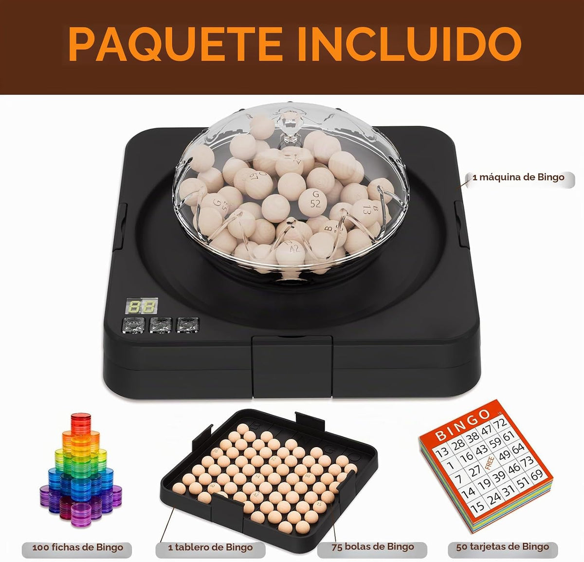 Juego de bingo para adultos grupos grandes con 75 bolas de bingo y...