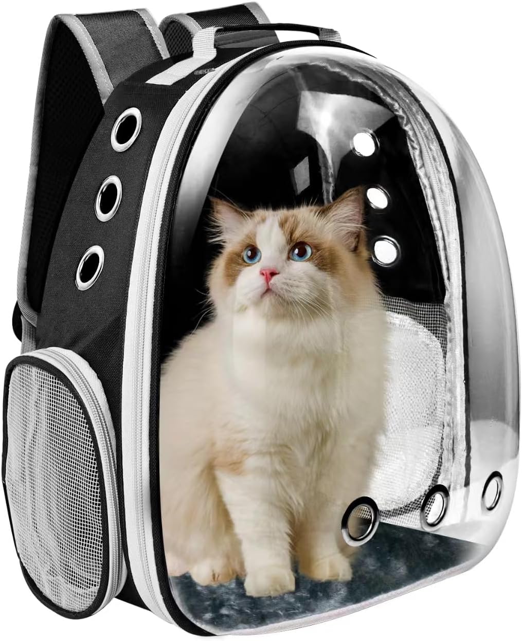 Mochila transportadora para gatos, transportador de mascotas con di...