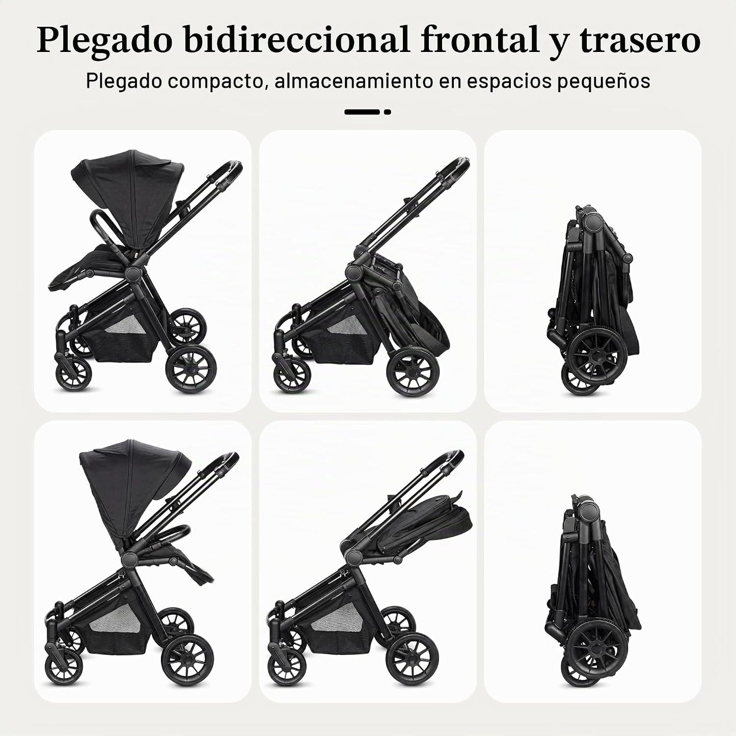 TALENBEEN Cochecito de bebé ligero de alta visión, plegable con una...