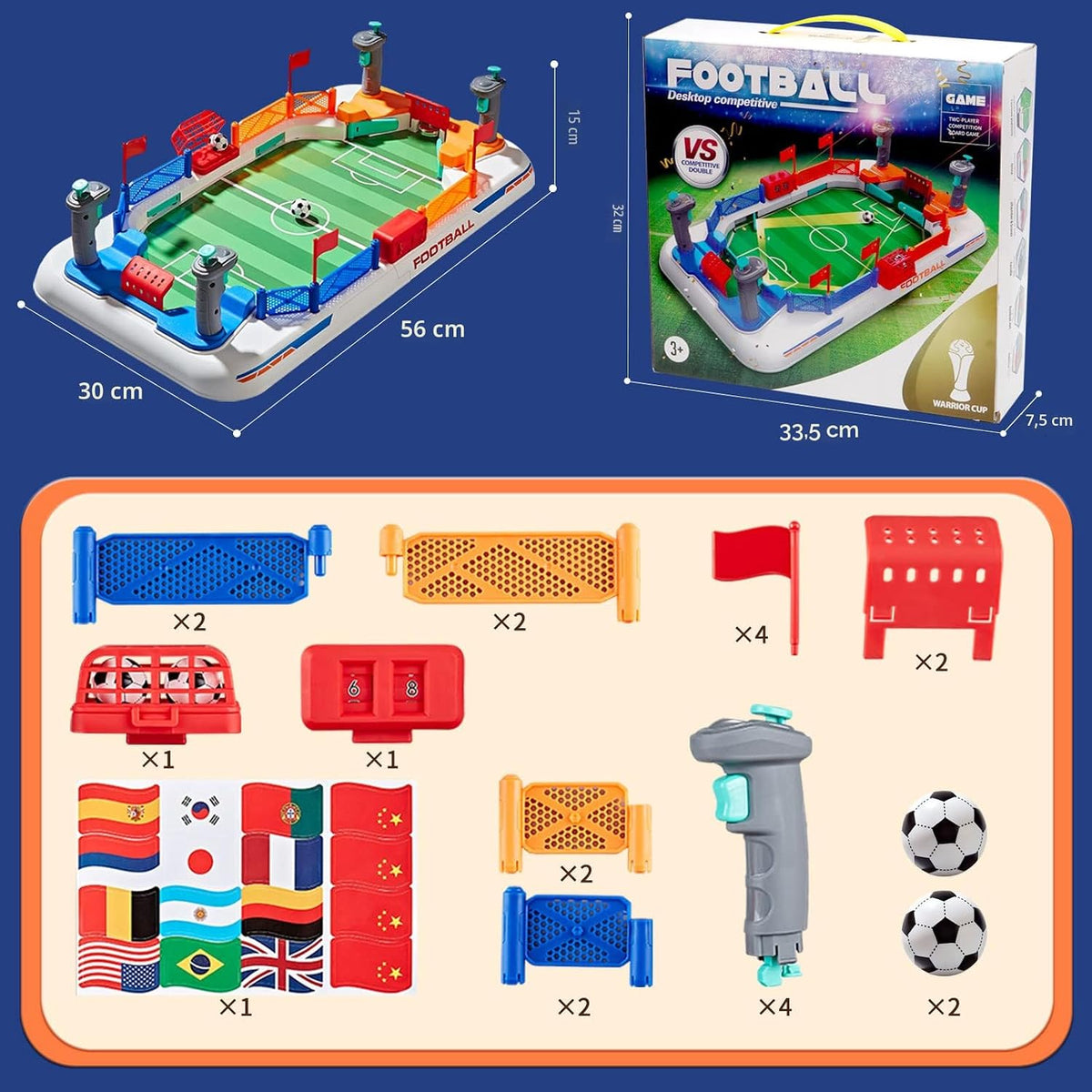 COUOMOXA Juego de mesa de fútbol para niños: mini juego de mesa de...