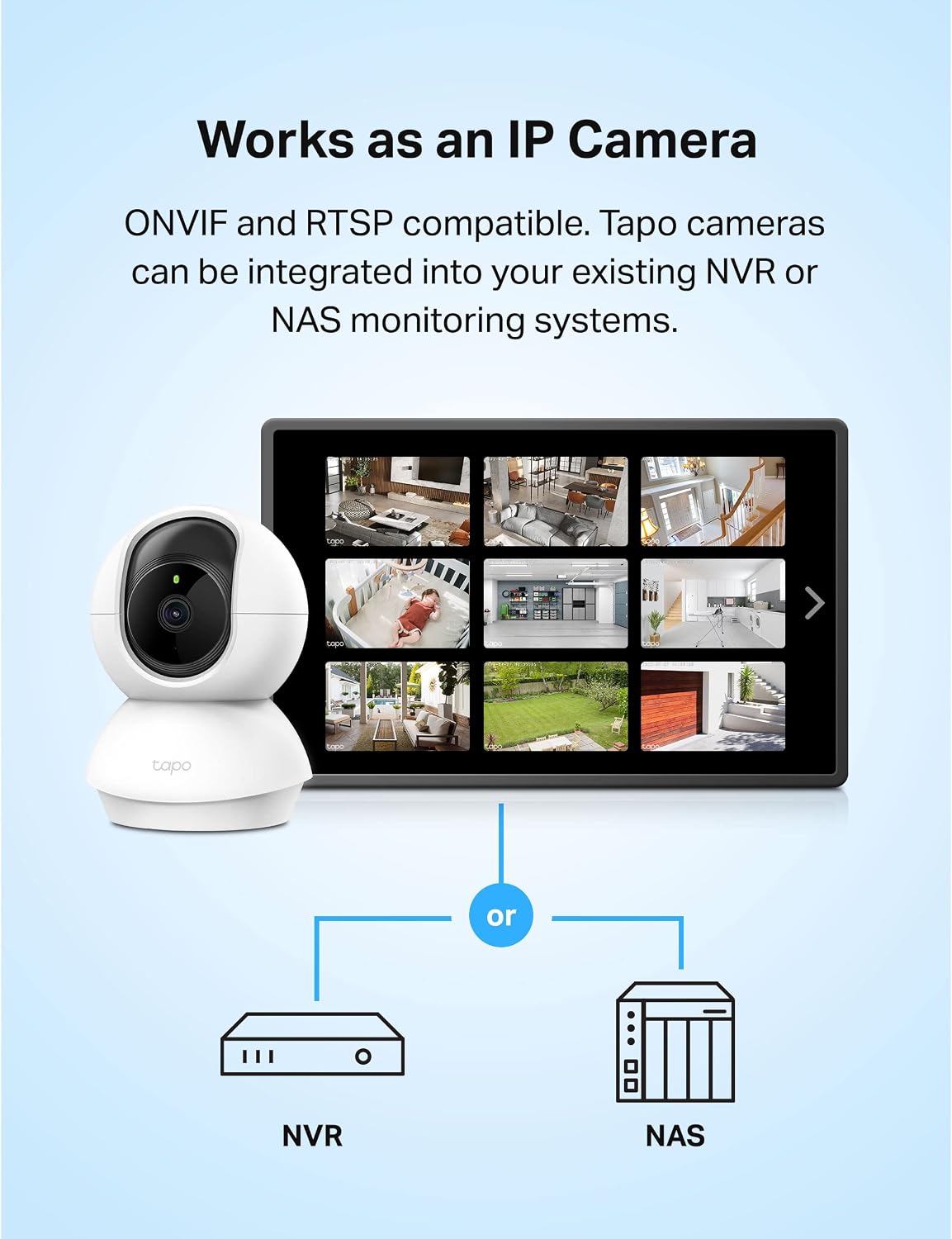 Tapo TP-Link - Cámara de seguridad 2K con giro e inclinación para m...