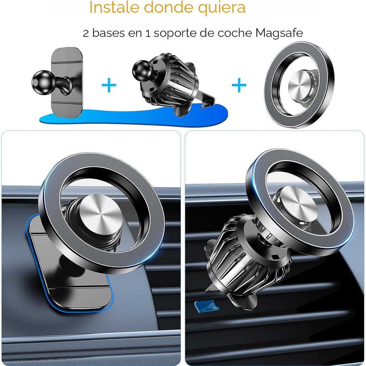 Kaistyle Soporte de coche Magsafe Imán fuerte【Imán fuerte】 Soporte...