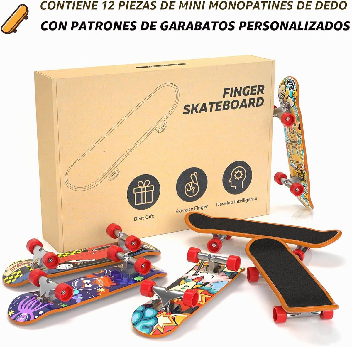 TIME4DEALS Minipatinetas para Dedos 12PCS Juego Profesional de Tabl...