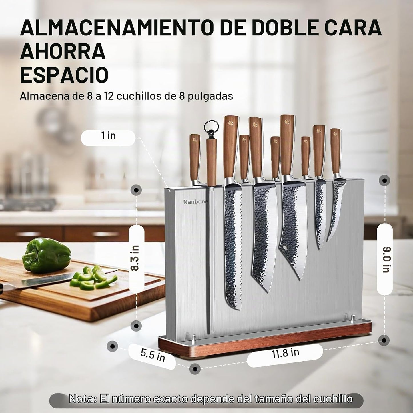 Soporte magnético para cuchillos sin cuchillos, soporte magnético d...