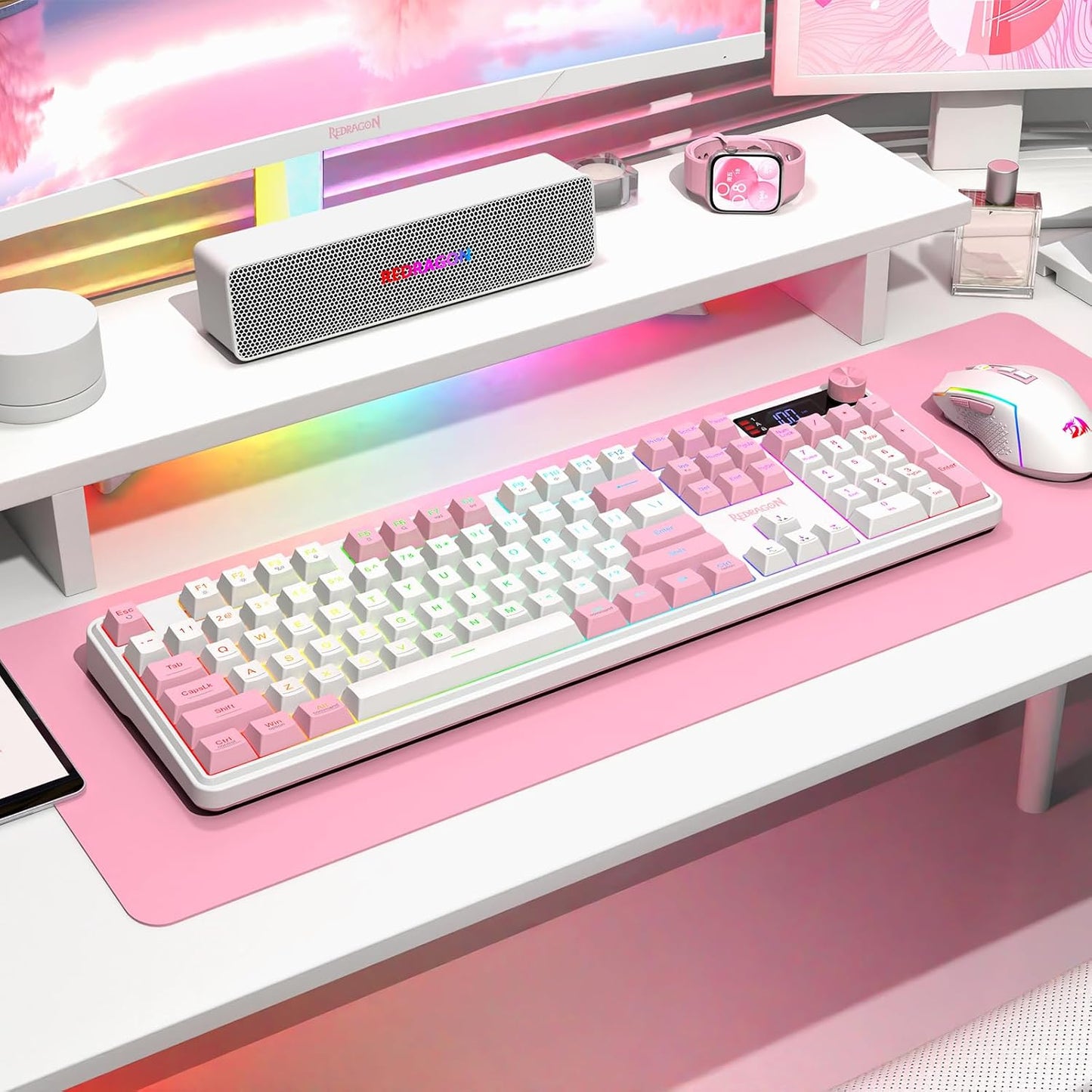 Redragon K526 PRO Teclado inalámbrico para juegos de membrana RGB,...