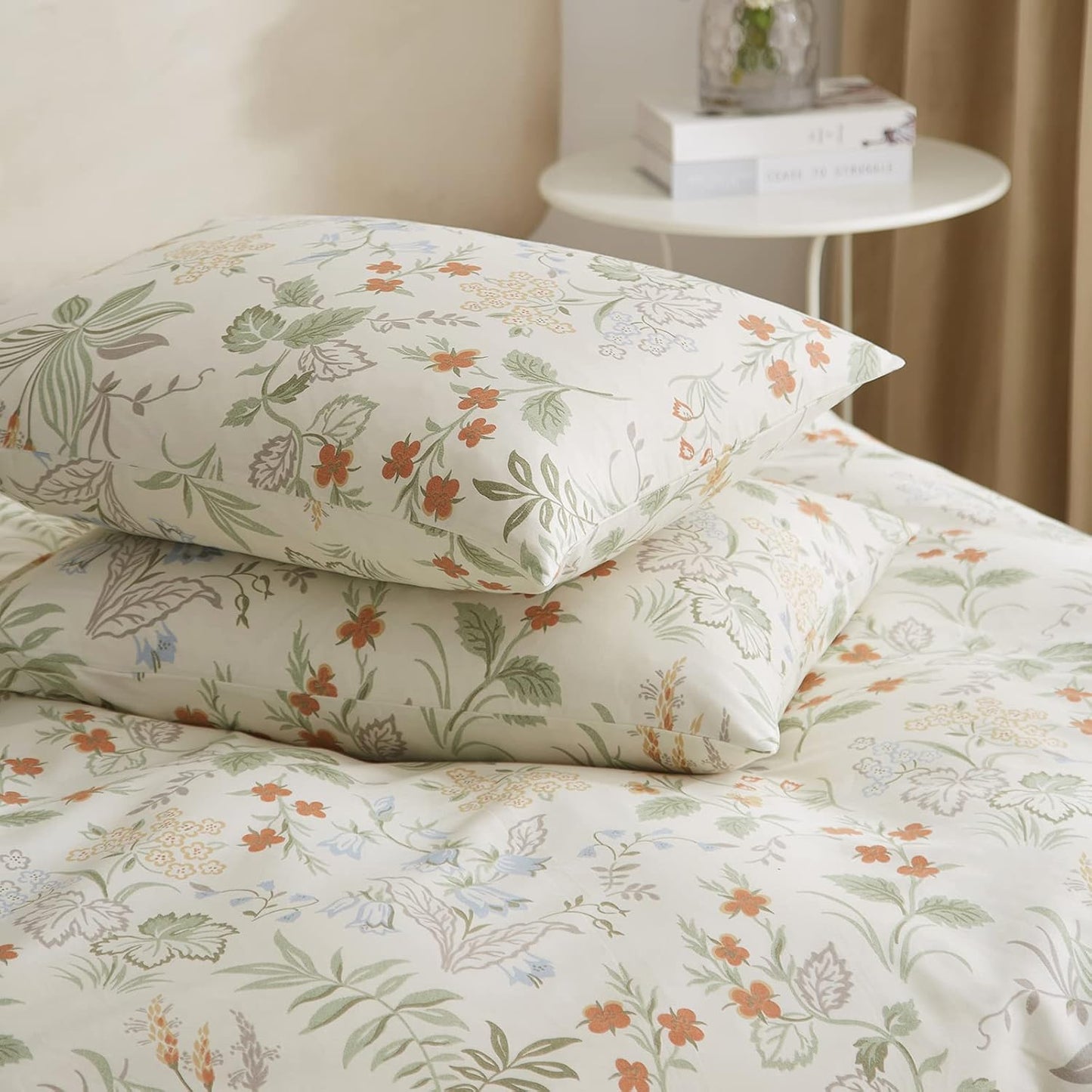 EAVD - Juego de edredón floral vintage fresco tamaño Twin XL, blanc...