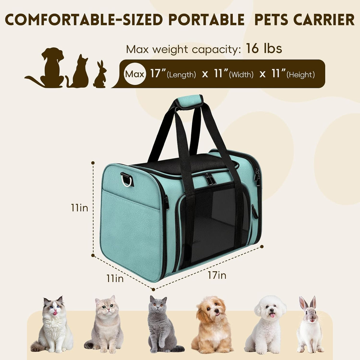 Zedkeys Transportador suave para gatos y perros pequeños y gatos gr...