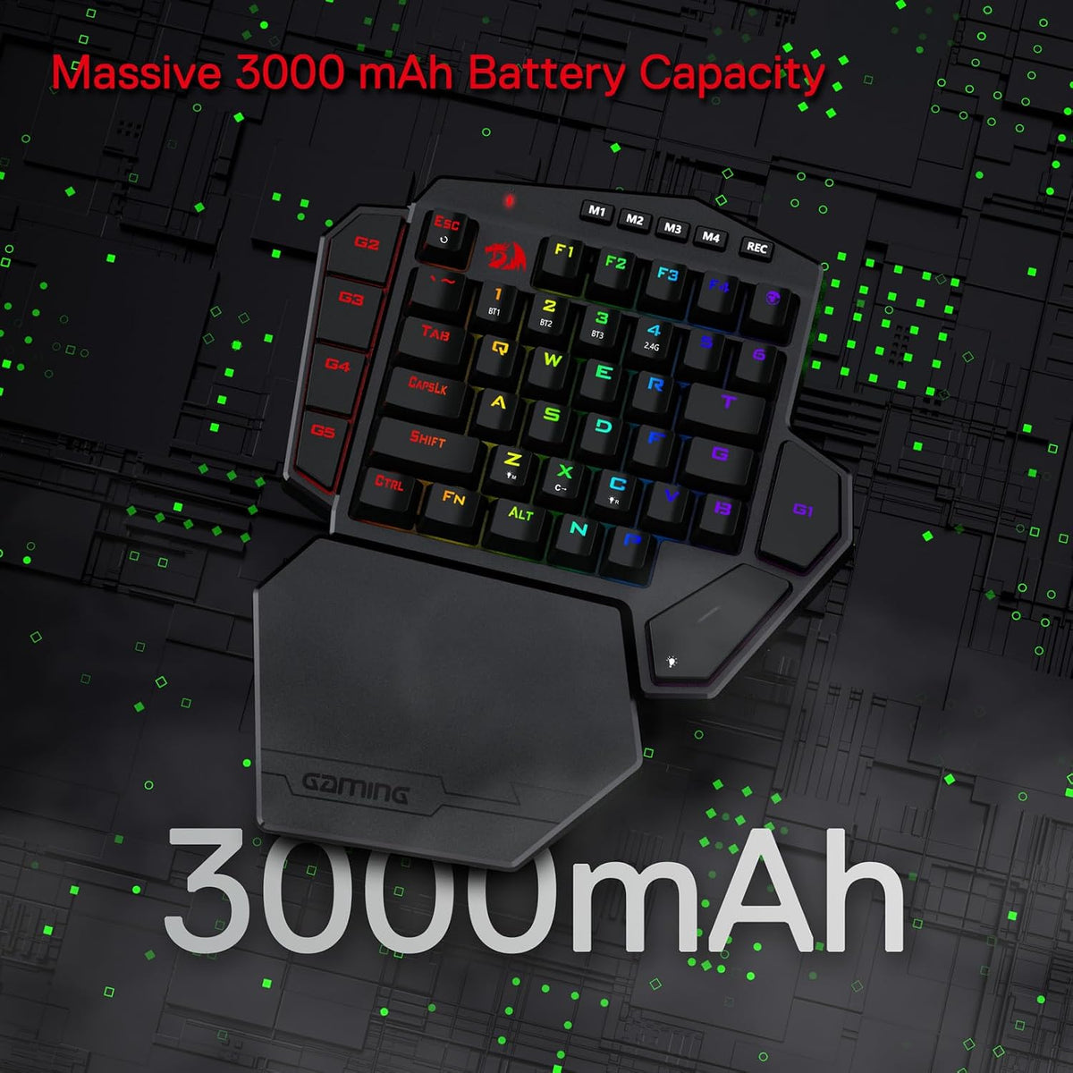 Redragon K585 PRO Teclado mecánico inalámbrico con una sola mano, 4...