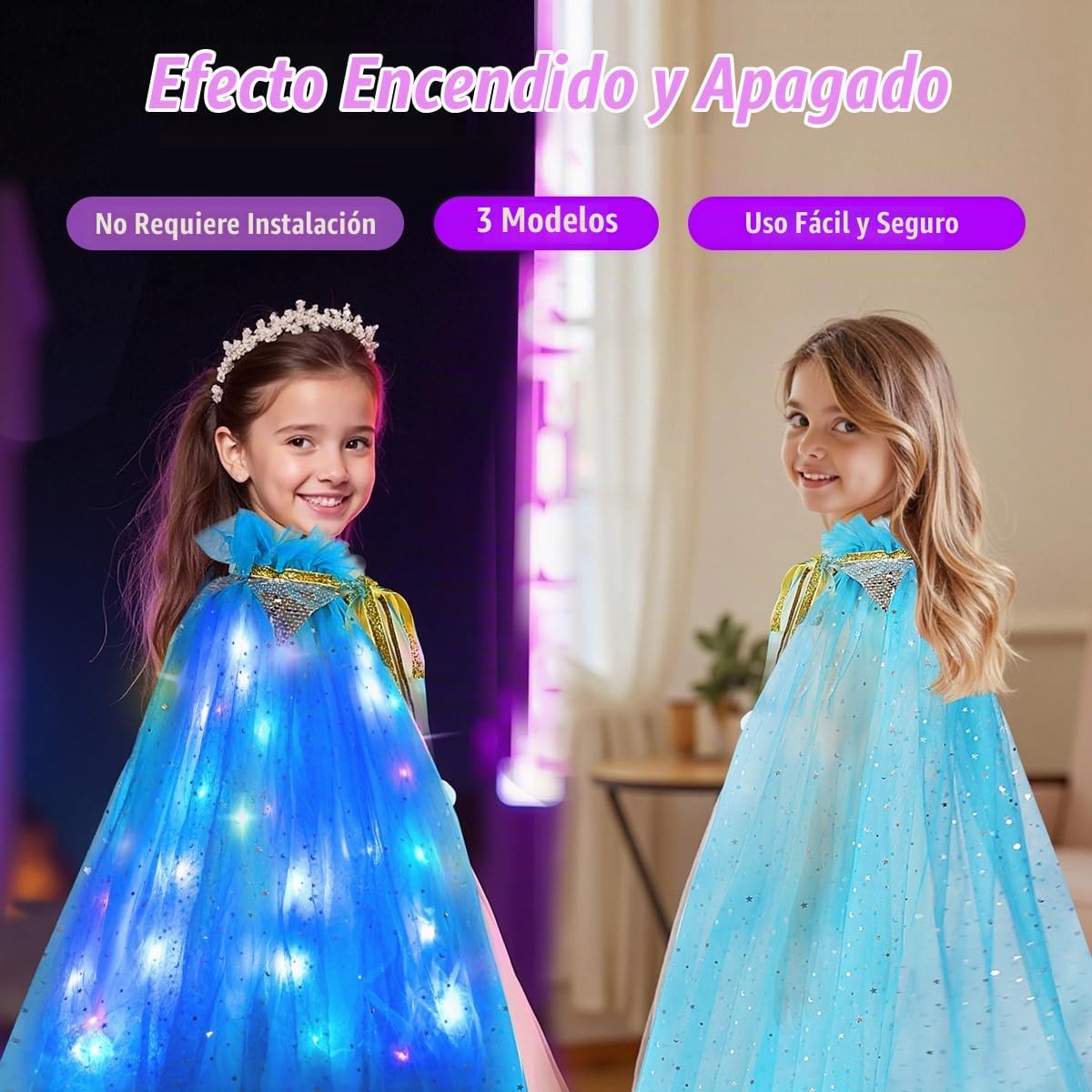 Meland Ropa de princesa para niña, 11 piezas de capa de princesa co...