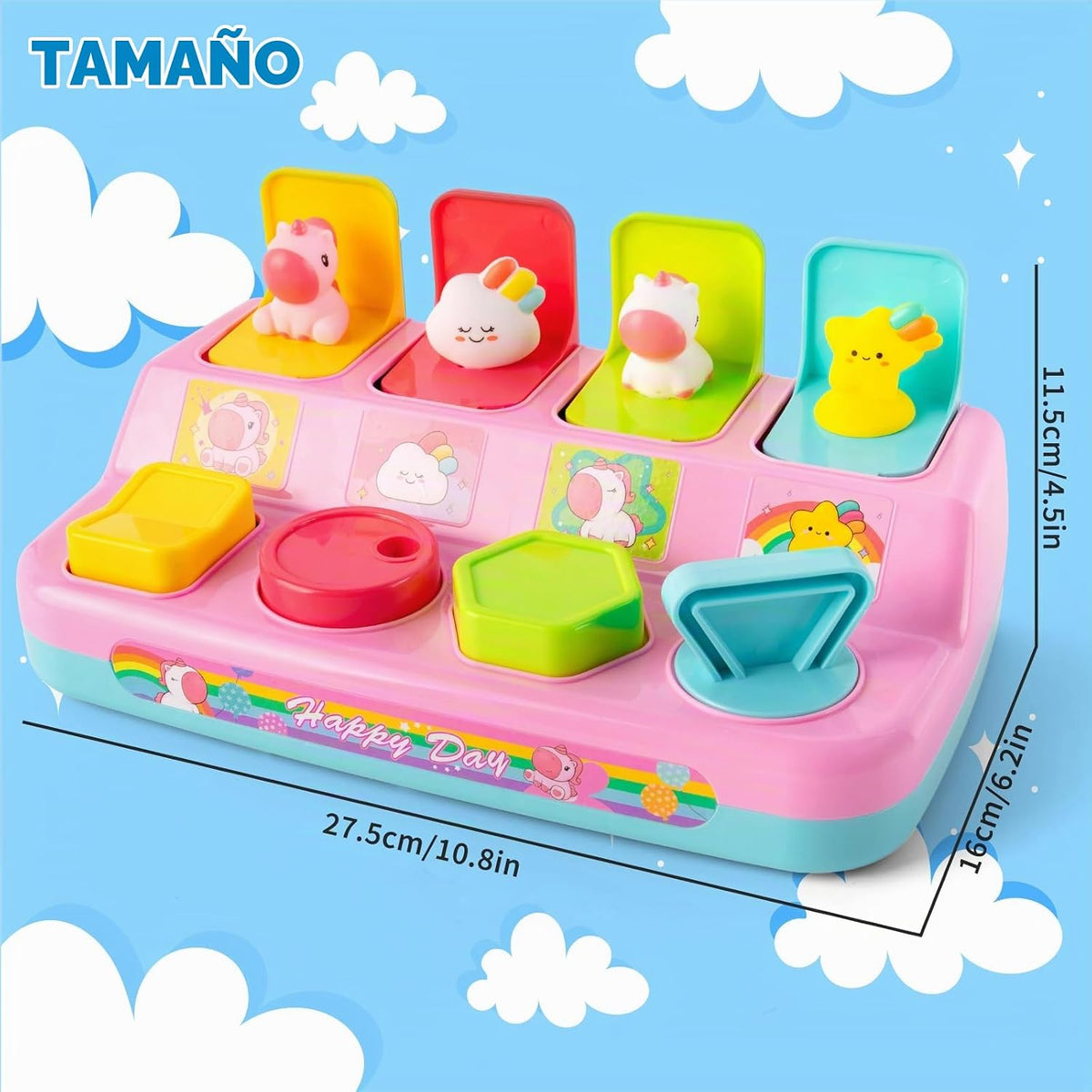 Tovol Zerky Montessori Pop Up Causa &amp; Effect Juguete para niños...