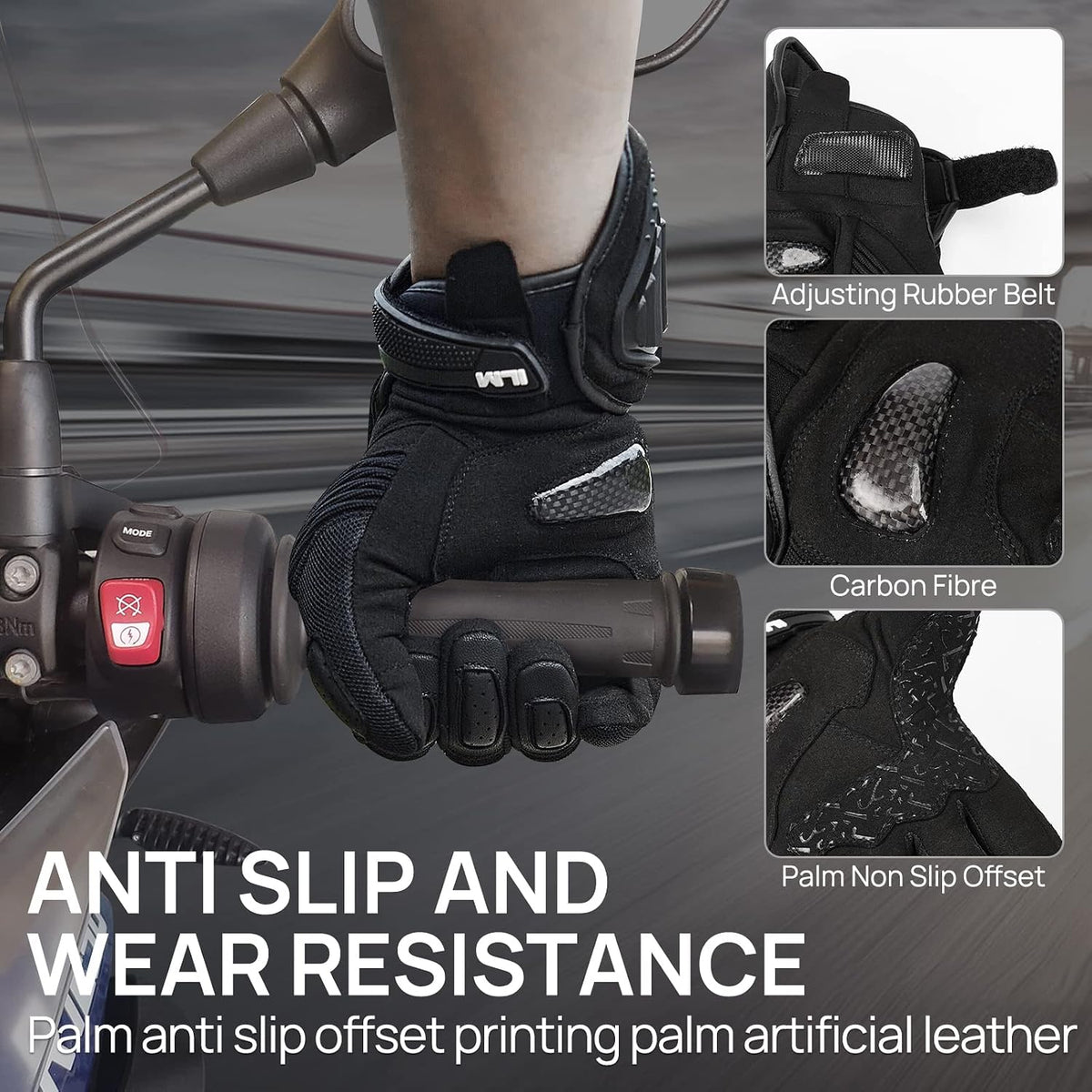 ILM - Guantes de motocicleta para hombres y mujeres con pantalla tá...
