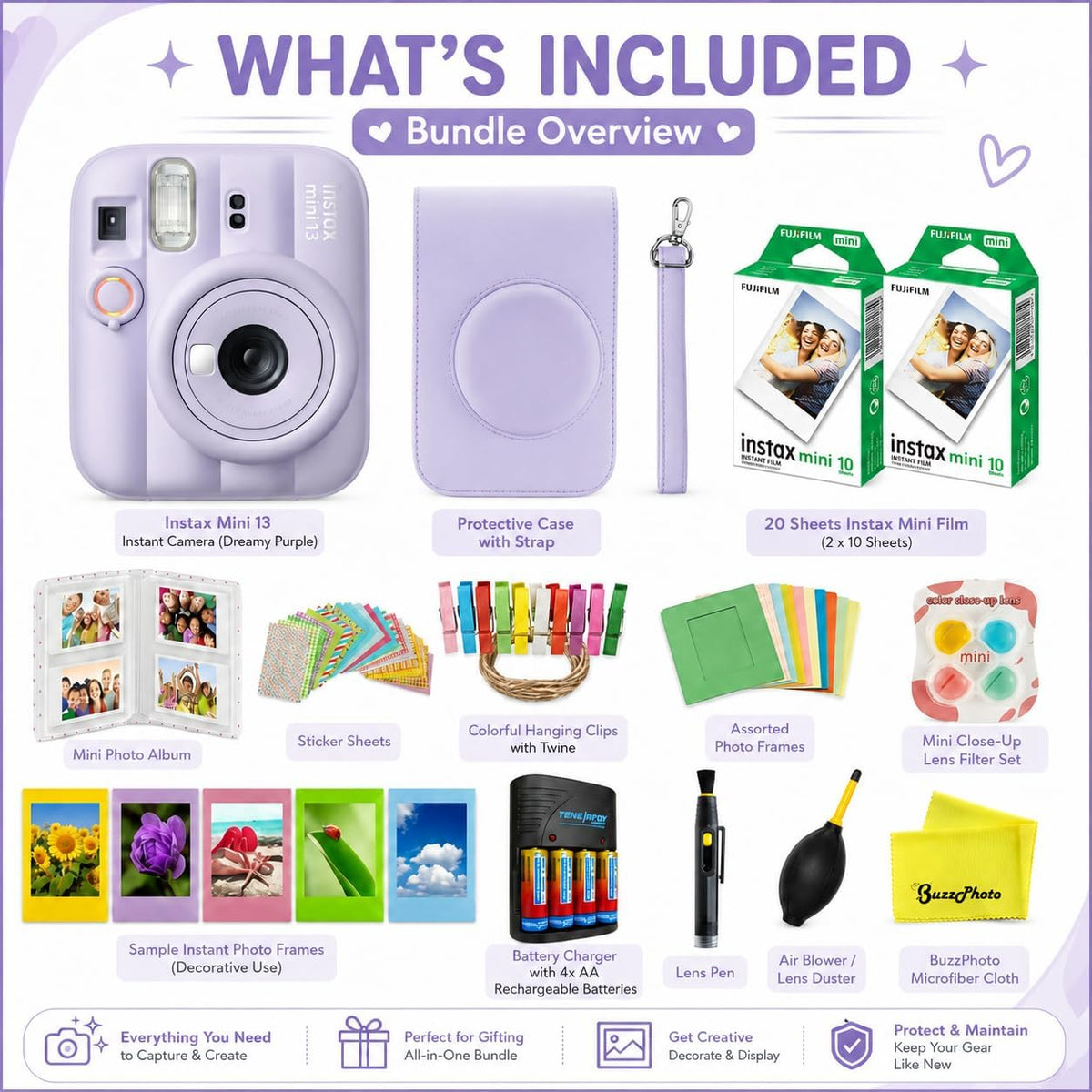 Paquete de cámara de película instantánea FUJIFILM instax Mini 13 (...