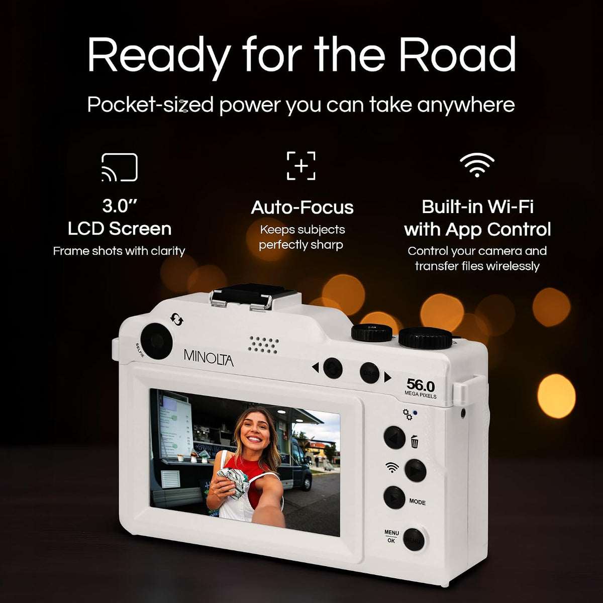 Minolta Cámara digital: fotos de 56MP, video 4K 60FPS, diseño selfi...