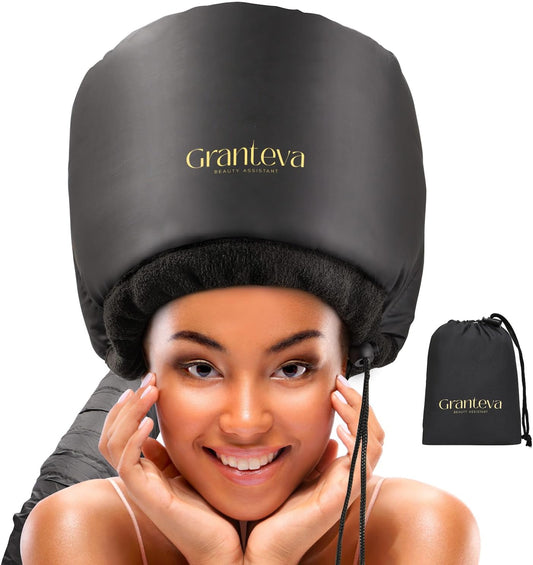 Secador de pelo con capucha y diadema integrada que reduce el calor...