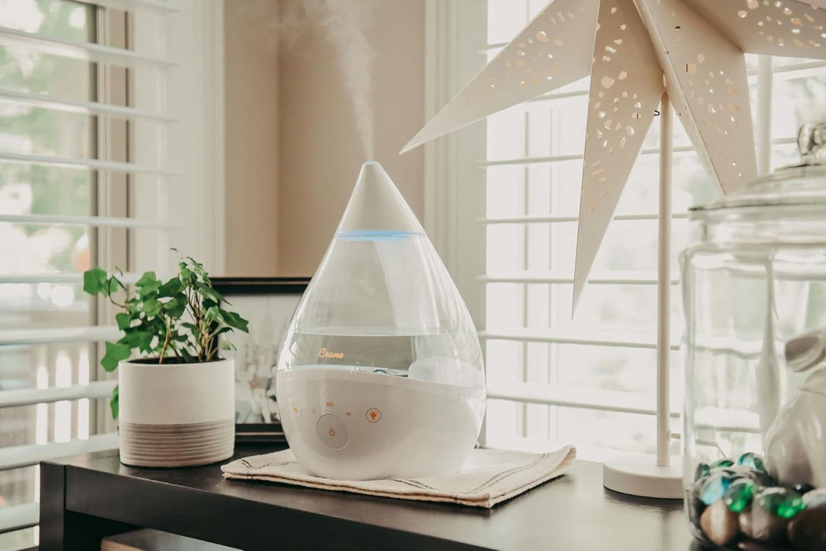 Crane White Drop 4 en 1 Humidificador ultrasónico de llenado superi...