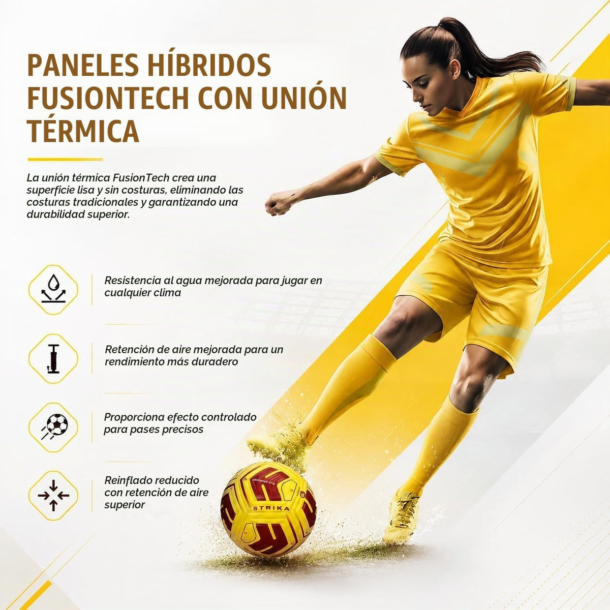STRIKA Balón de fútbol prémium tamaño 5 y 4 \u2013 Pelota híbrida p...