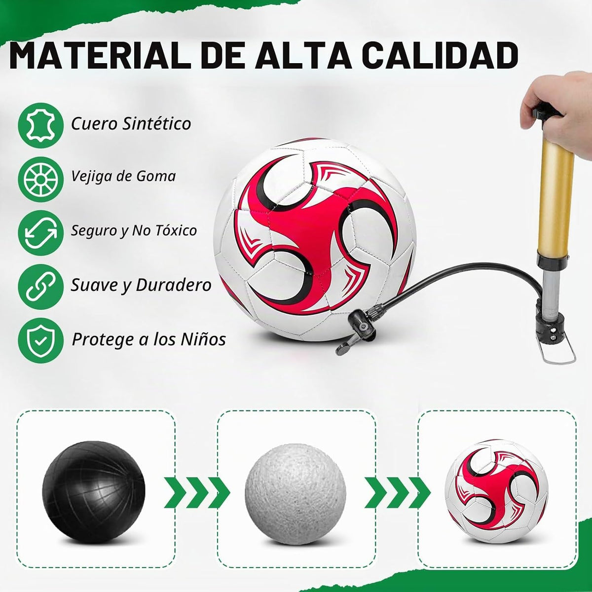 yasuwekik Paquete de 2 pelotas de fútbol desinfladas con bomba para...