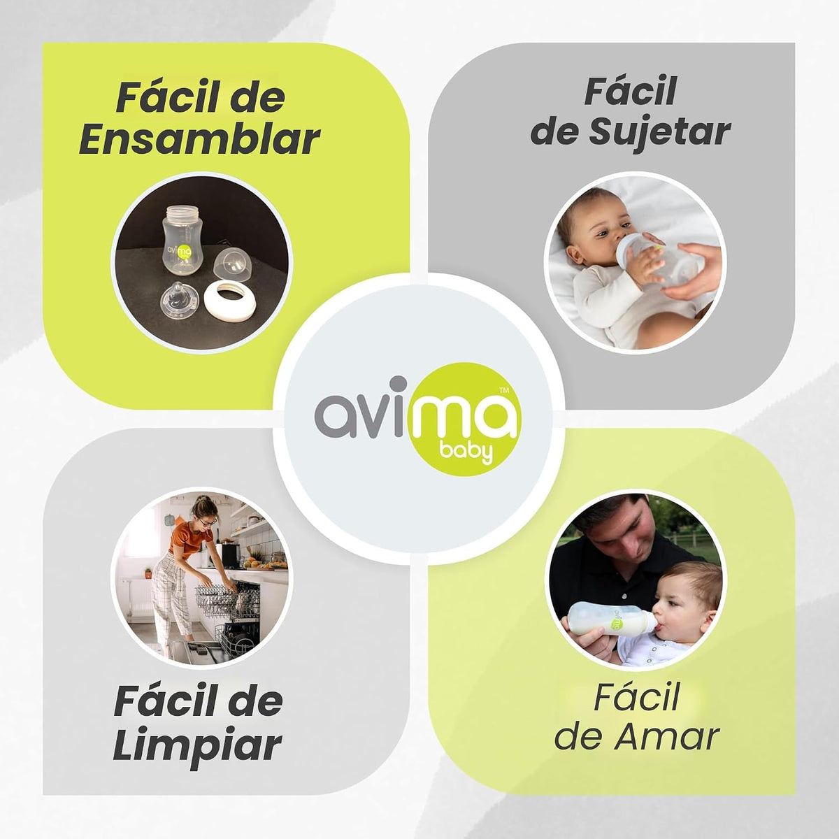 Avima Biberones anticólicos de 4 onzas con pezones de flujo lento....