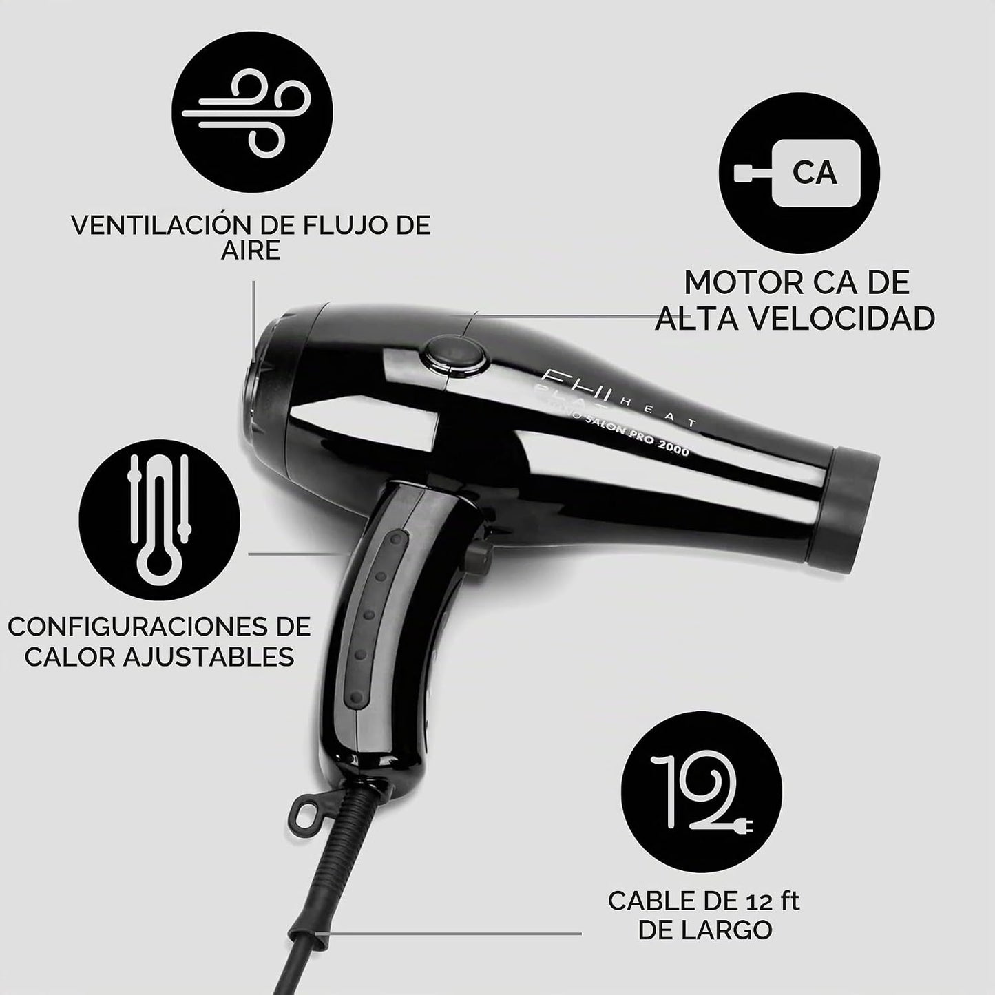 FHI HEAT Platform Nano Power Salon Pro 2000 - Secador de pelo de ce...