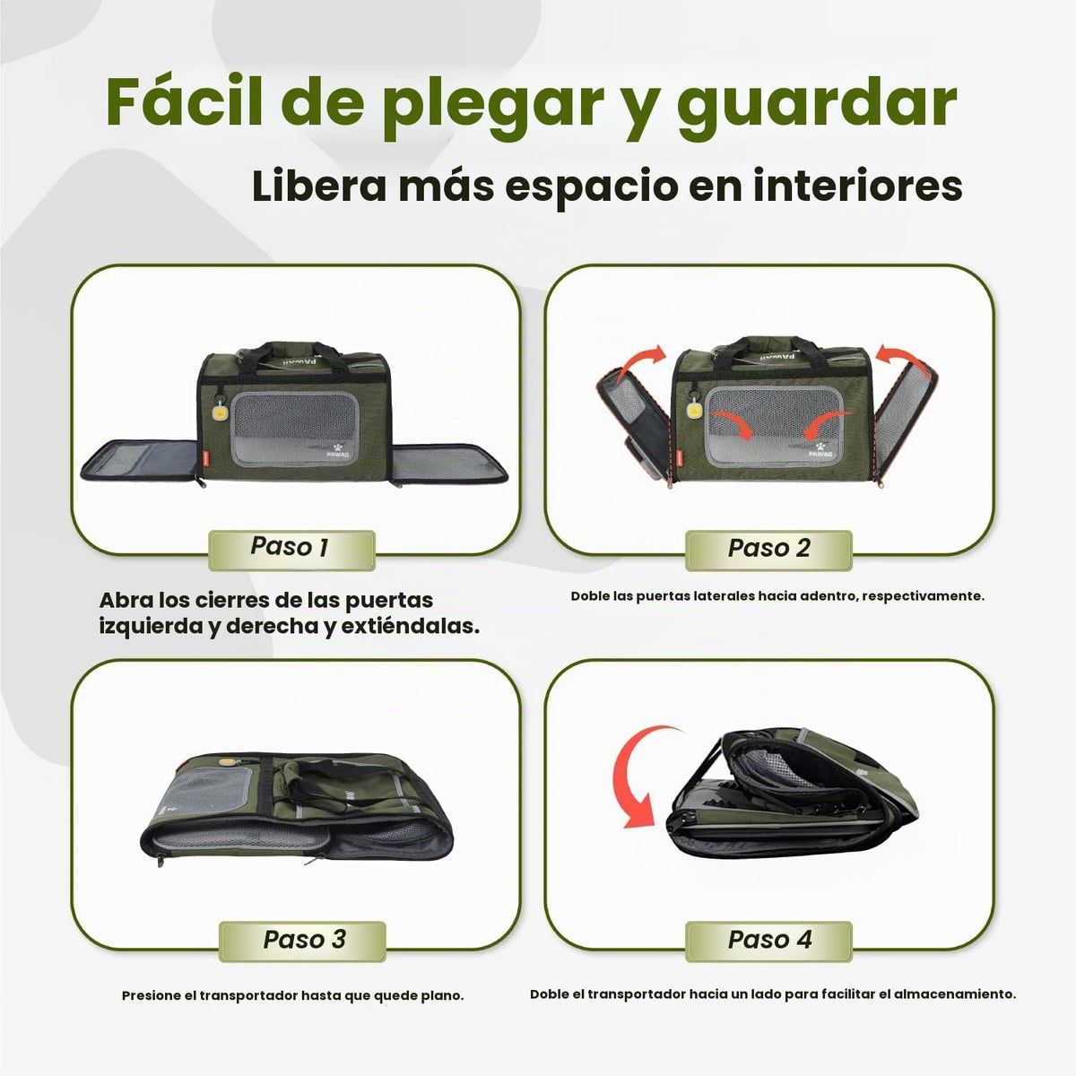 Pawaii Transportador para mascotas, aprobado por la aerolínea TSA,...