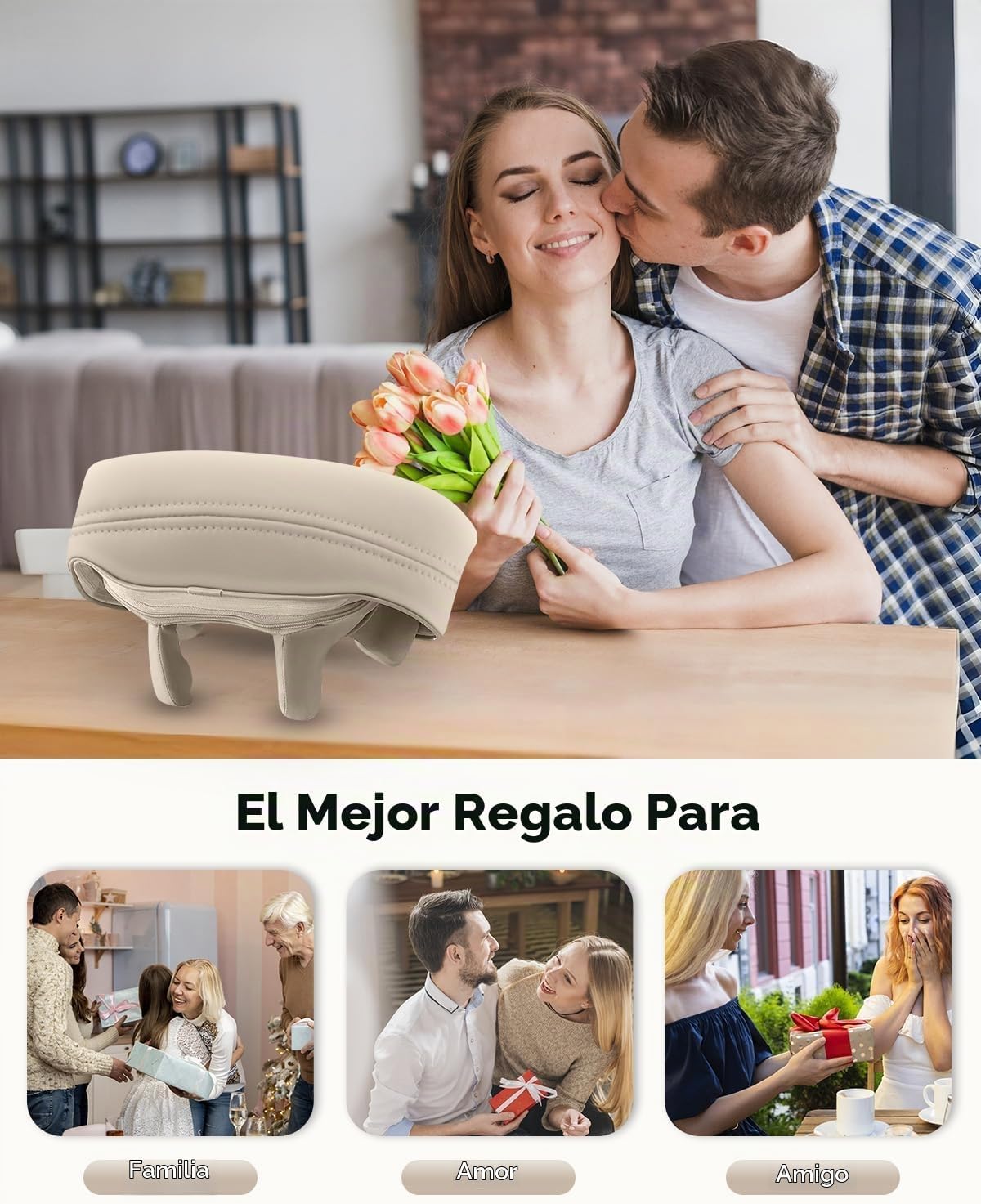 Snailax masajeador de cuello inalámbrico con calor, masajeador de c...