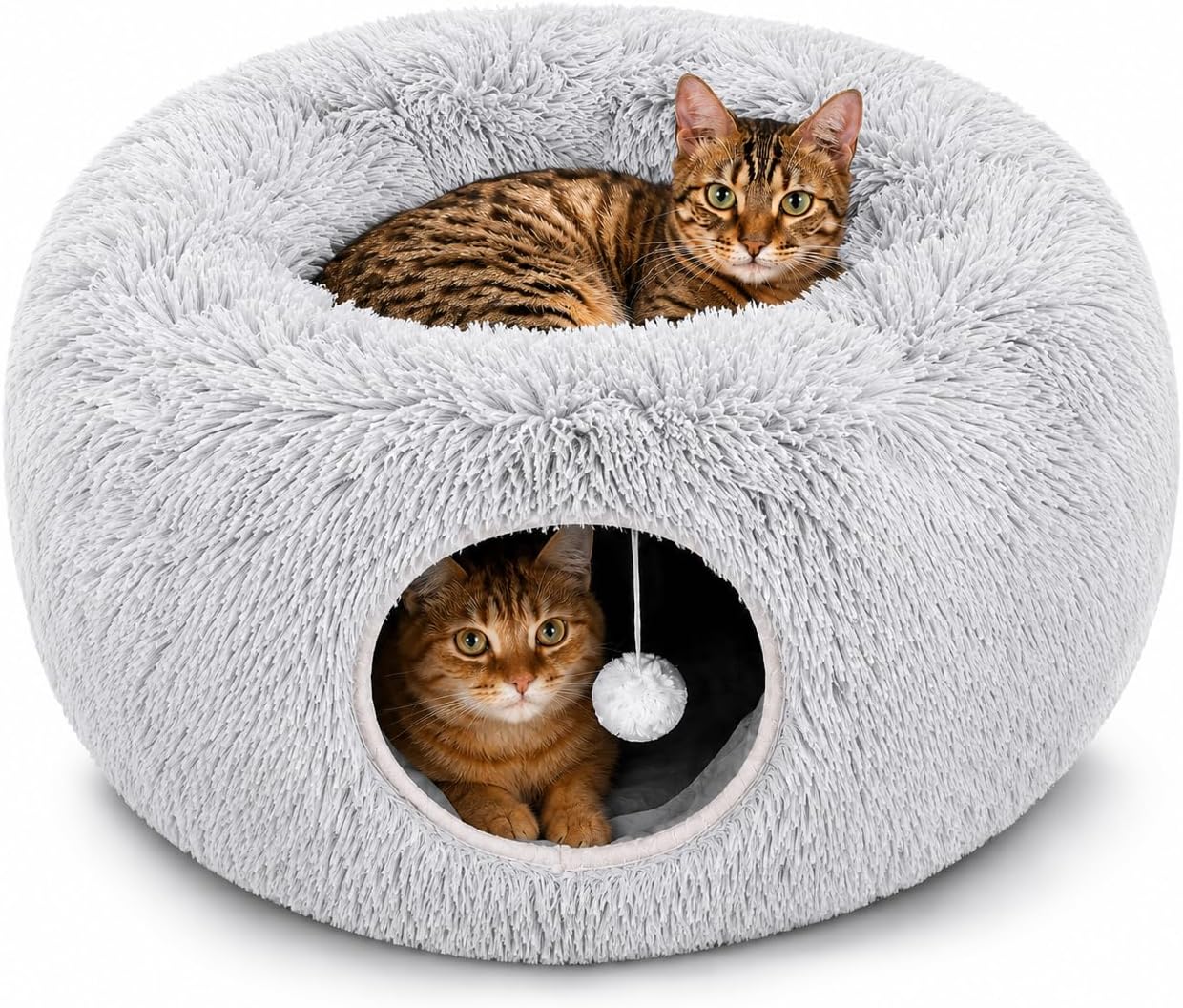 Cama túnel de dona para gatos, túneles para gatos de interior, esco...