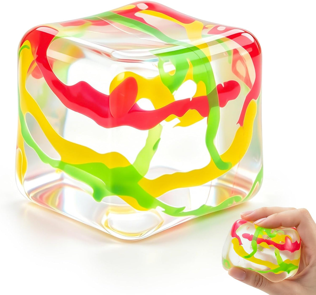Cubo antiestrés de 1.97 pulgadas, cubo de remolino transparente par...