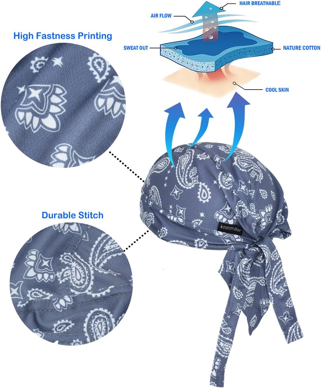 Kninmdor Do Rags - Gorras de ciclismo para casco de Doo Rag para mo...