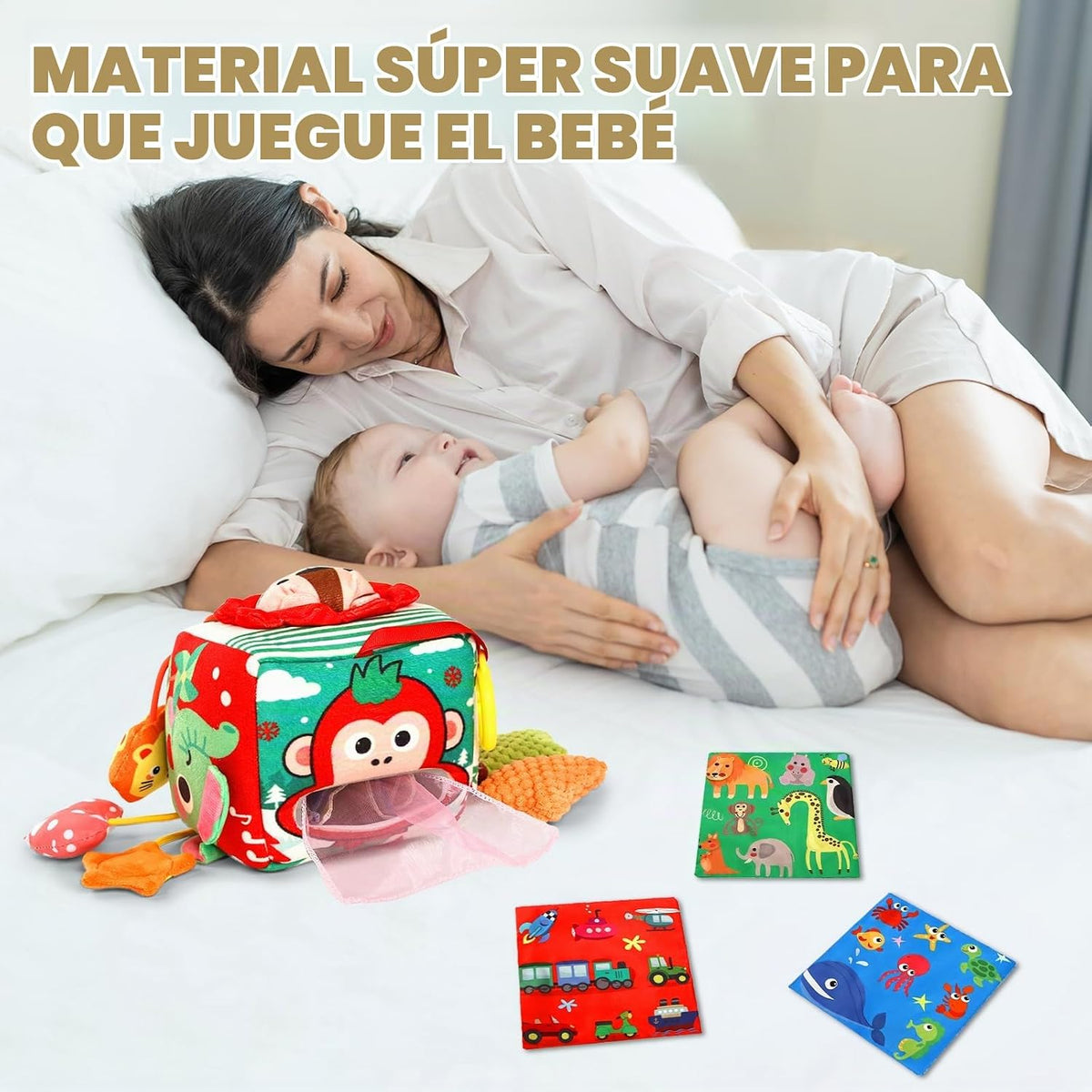 YOGINGO Caja de pañuelos para bebé, juguetes sensoriales Montessori...