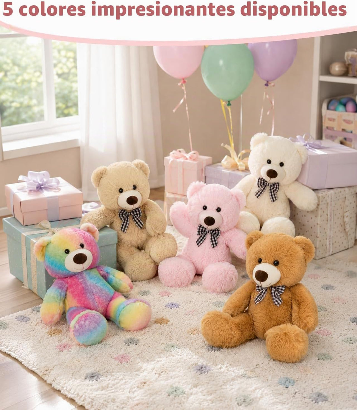 MaoGoLan Oso de peluche pequeño de 15 pulgadas, regalo de felpa ros...