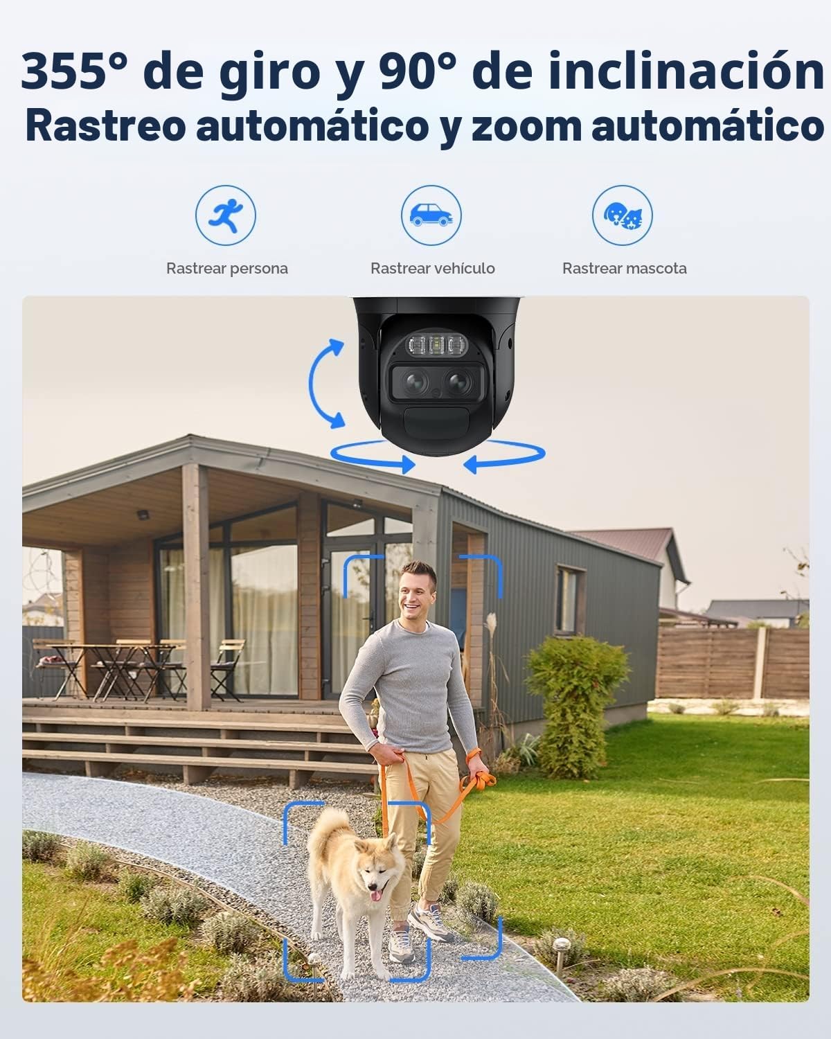REOLINK TrackMix+Panel Solar, cámaras de seguridad solar 4K para ex...