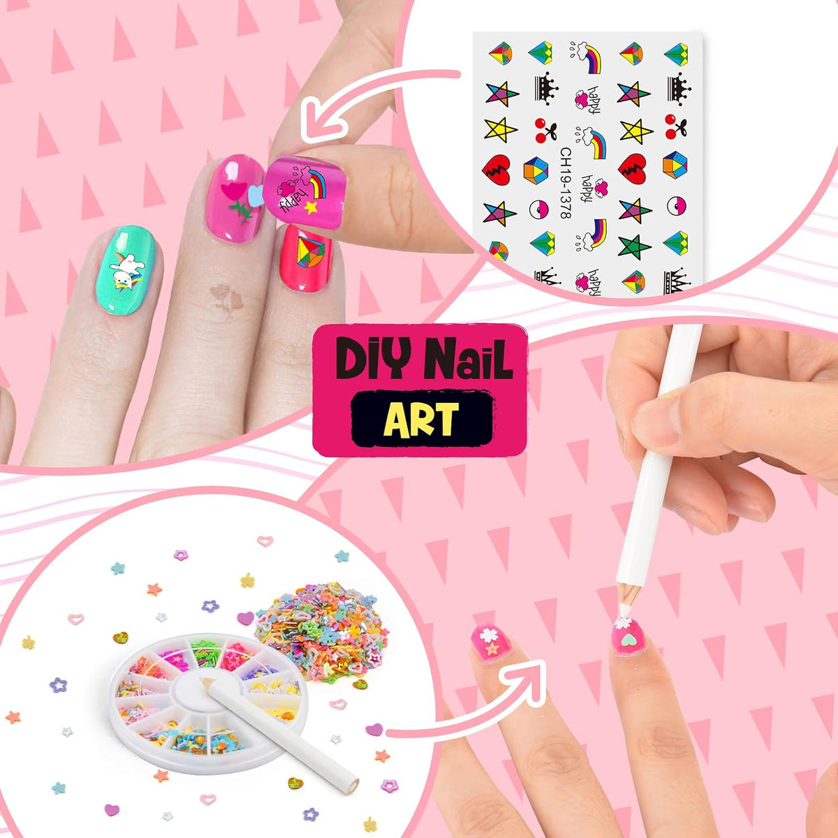 Ylovetoys Juego de esmaltes de uñas para niñas, salón de uñas para...