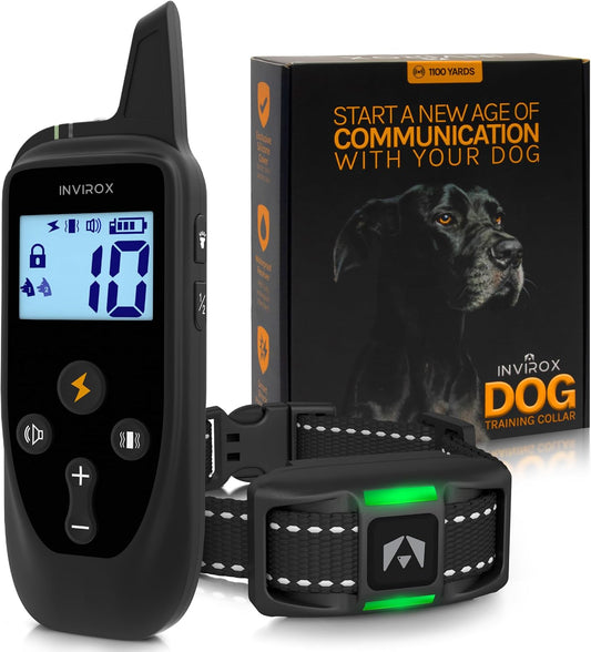 INVIROX Collar de entrenamiento para perros con control remoto, col...