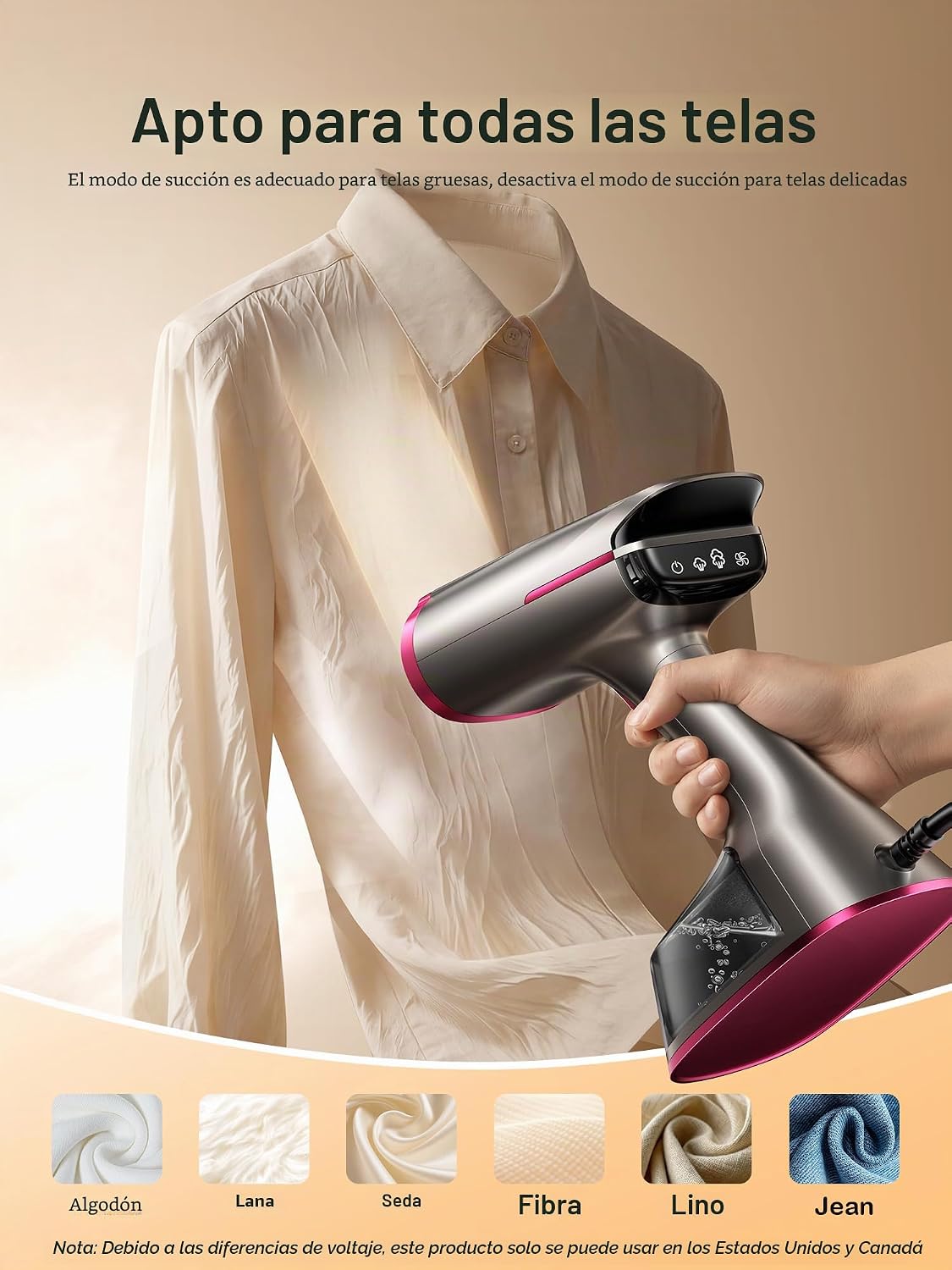DRFLASH Vaporizador de vacío para ropa,Vaporizador de mano de succi...