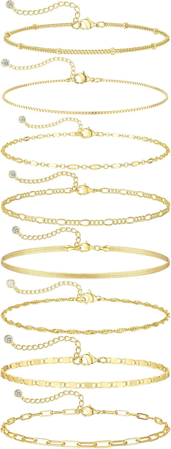 BERISO Pulseras de oro para mujer, elegante pulsera ajustable chapa...