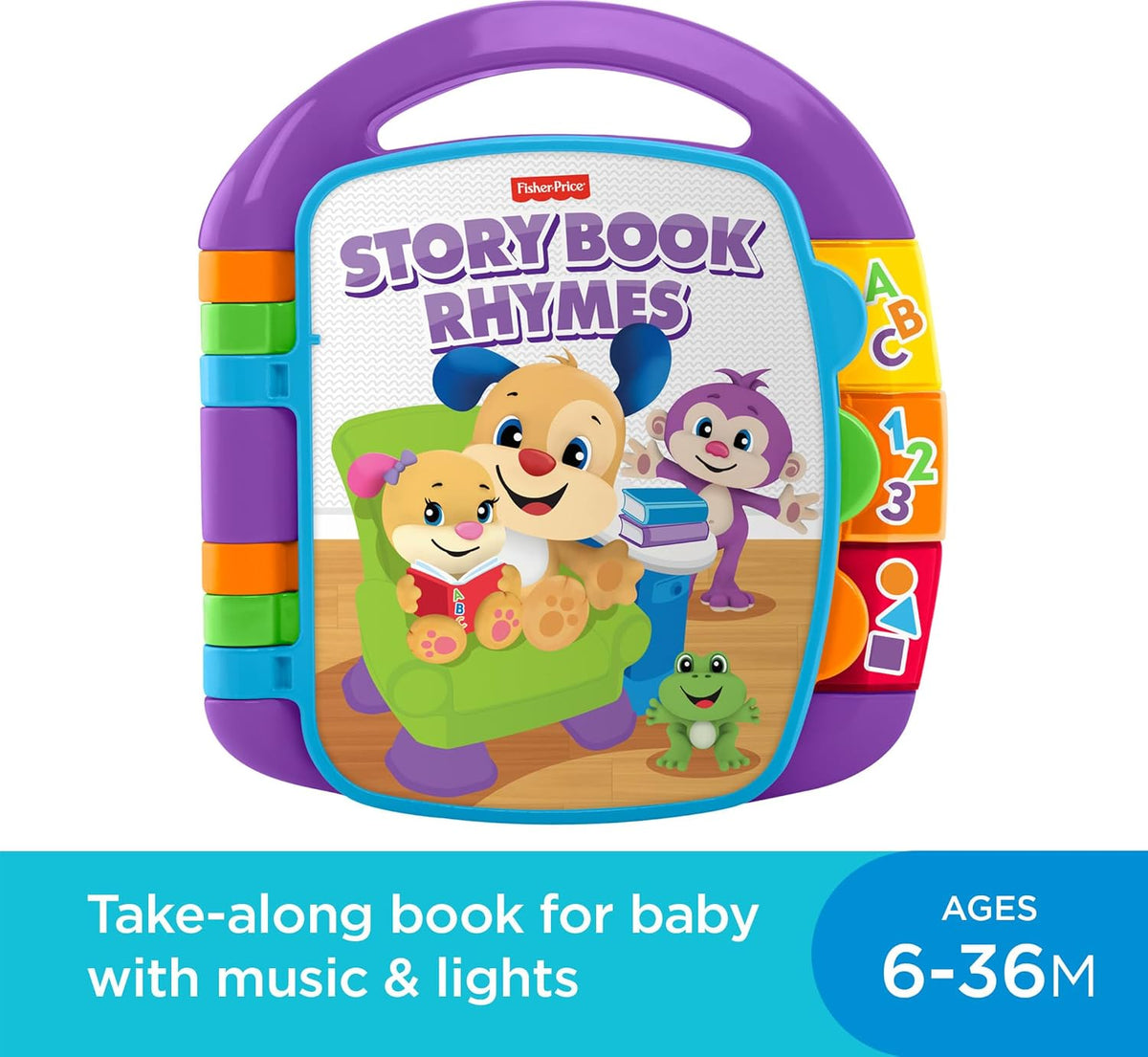 Fisher-Price Ríe y aprende libro de historias con rimas | Libro mus...