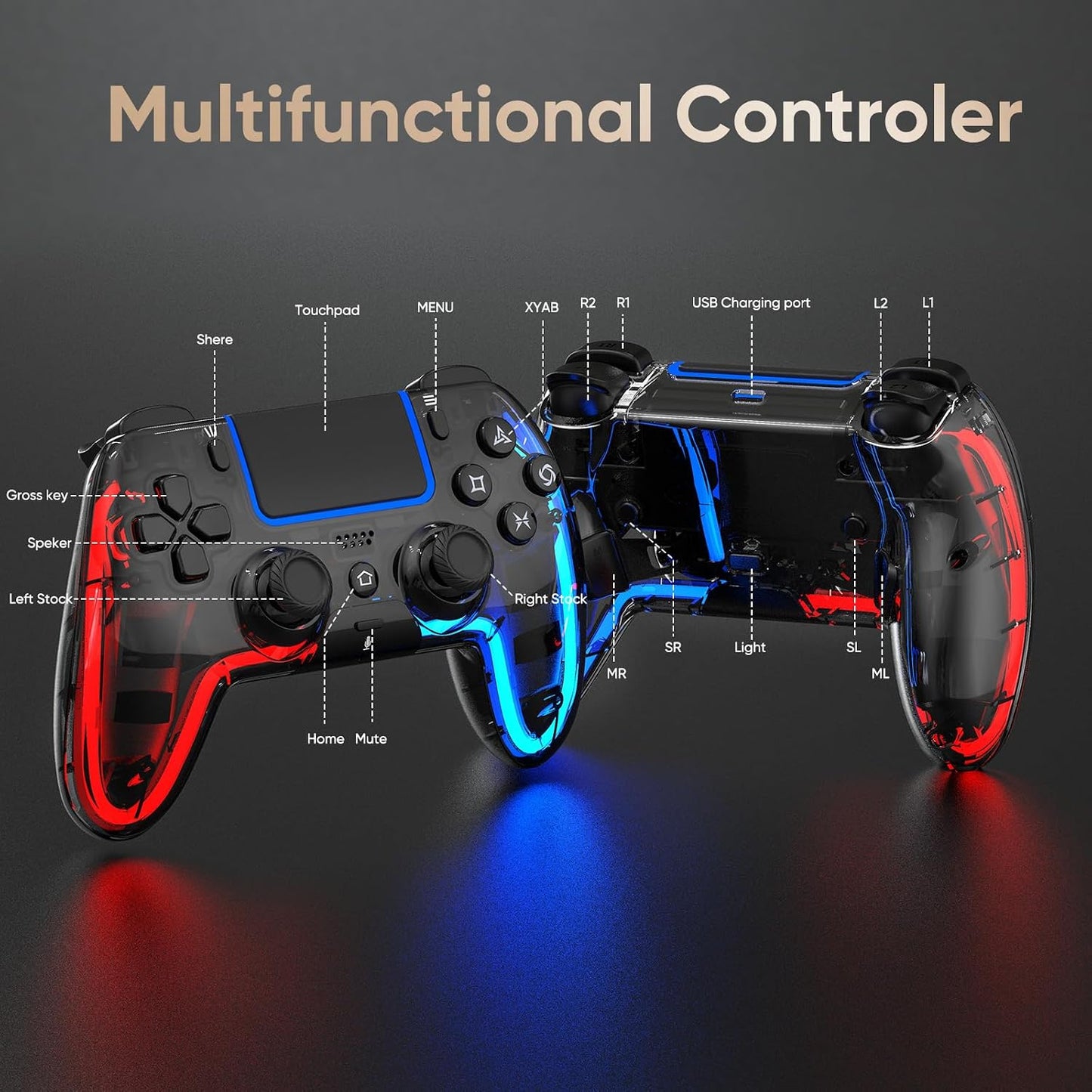 BETMI Controlador inalámbrico para PS5, Pro\/Slim\/MAC\/Steam Deck\...