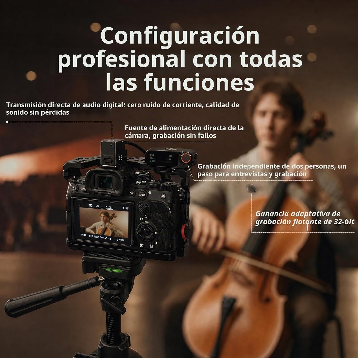 DJI Mic 3 (2TX+1RX+estuche de carga), micrófono todo en uno con zap...
