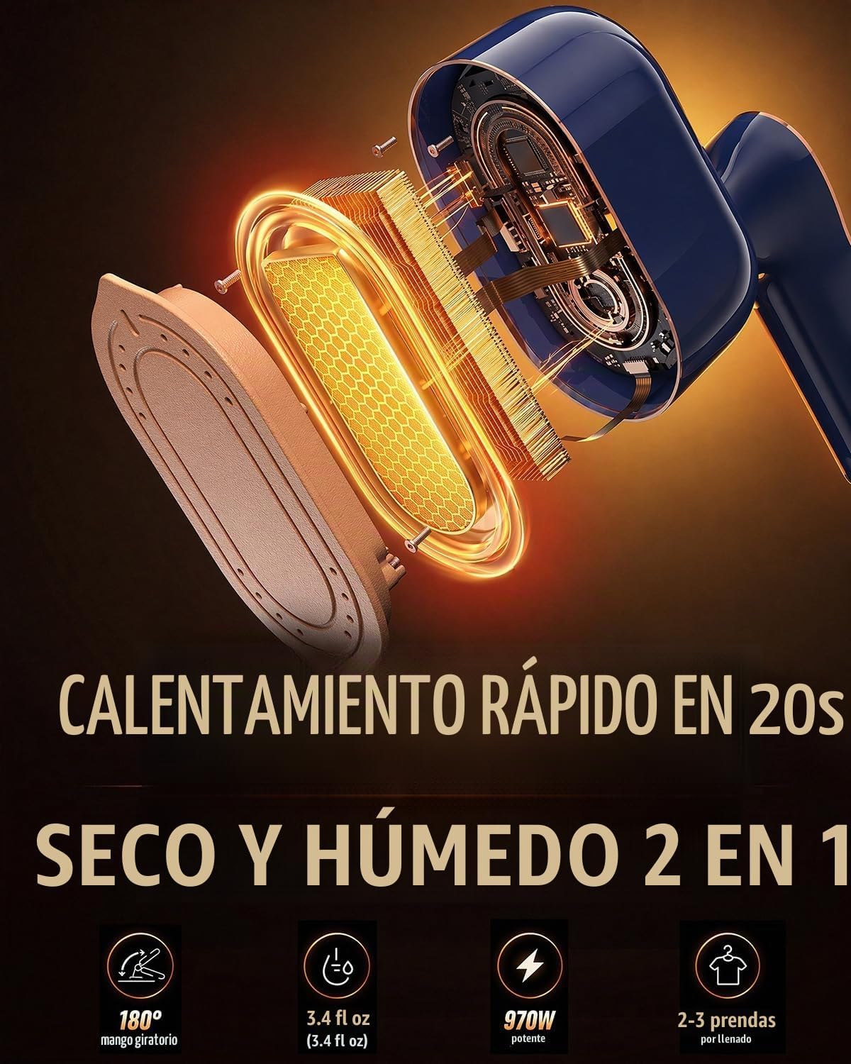 Vaporizador de hierro para ropa, vaporizador de ropa de viaje con m...