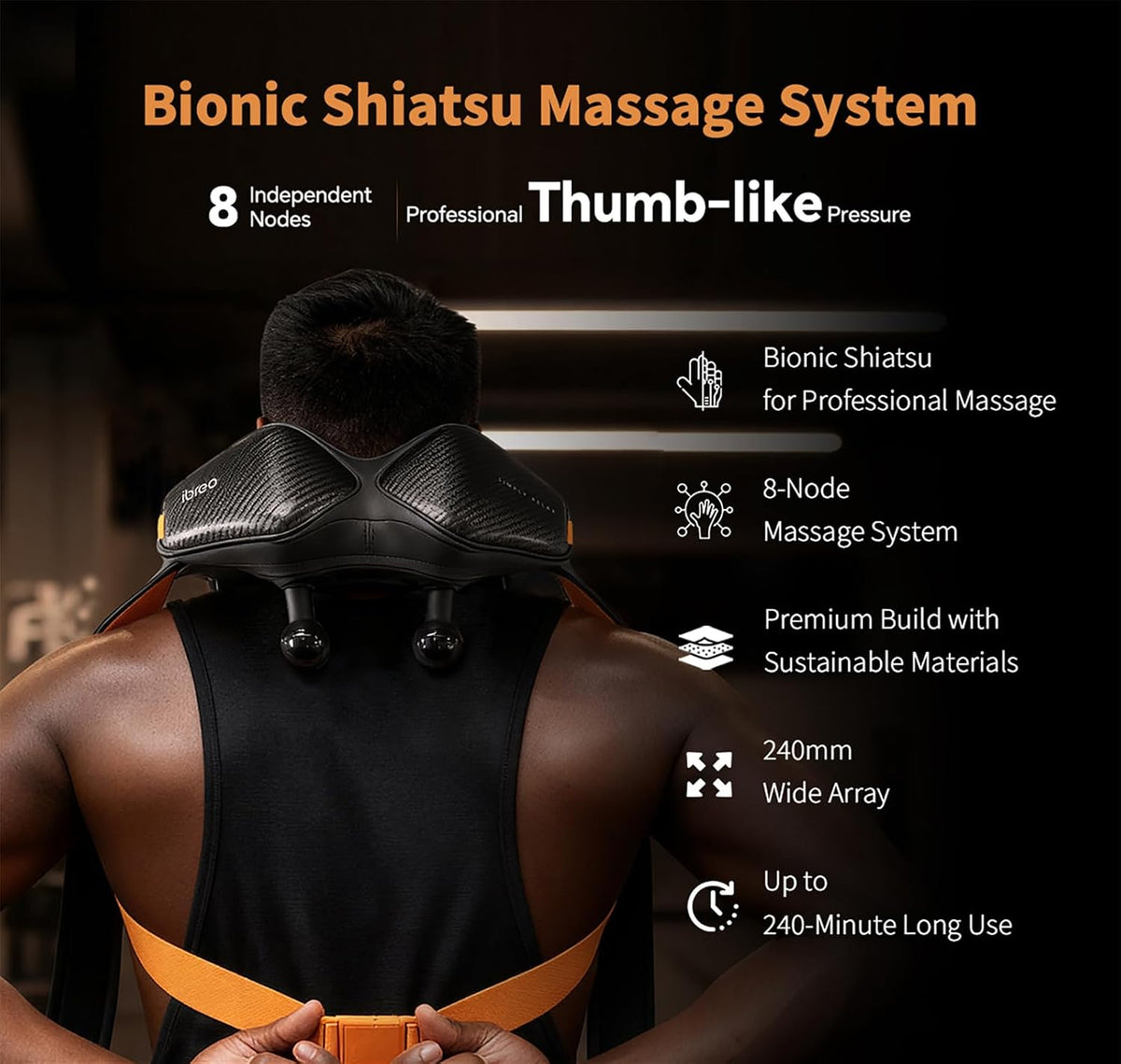 Masajeador Shiatsu inteligente calentado para cuello y espalda, hab...